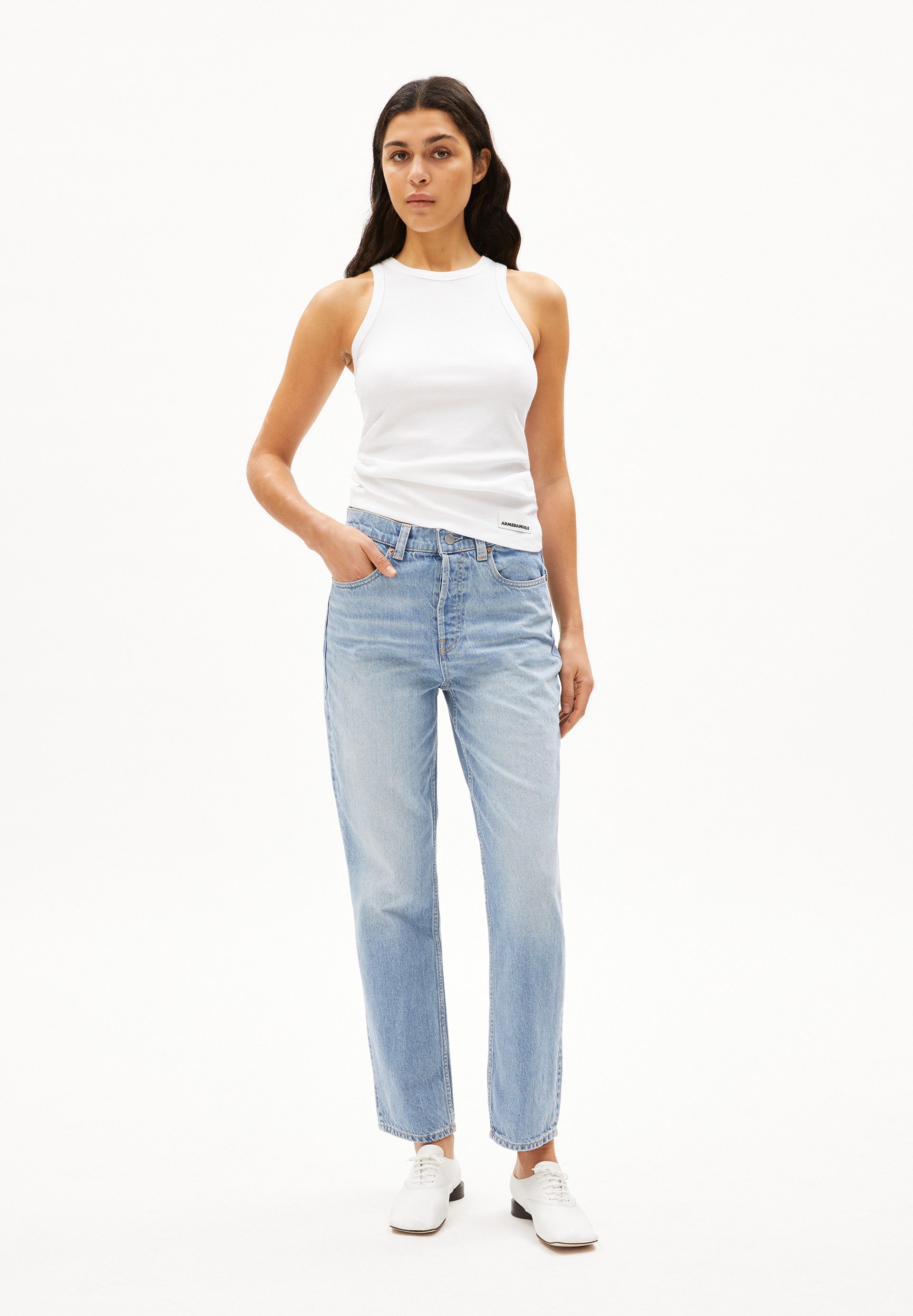 Armedangels Shirttop KANITAA Ripp-Top aus Bio-Baumwoll Mix (Fitted) Rundhal günstig online kaufen