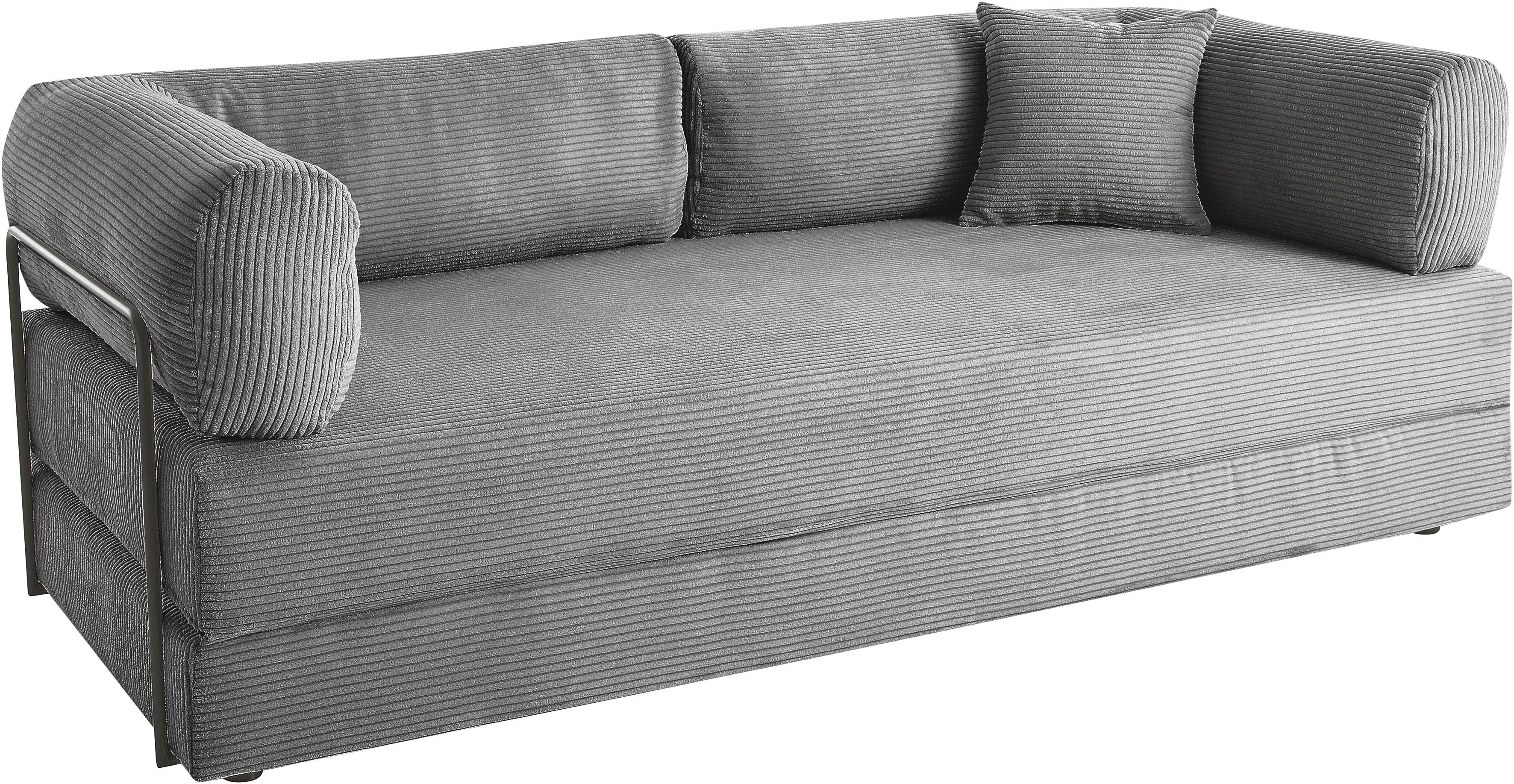 homsy by Ana Johnson Schlafsofa Folda Dauerschläfer, B: 206 cm, Liegefl. 181x198 cm, mit Bett-/Schlaffunktion, inkl. 1x Zierkissen, Tonnentaschenfederkern – Bild 5 von 5