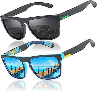 AquaBreeze Fahrradbrille 2 Stück Sonnenbrille für Herren Damen Polarisierte/Radfahren, (2-St., Fahren Angeln Klettern Outdoor-Sportarten Strand Sonnenbrillen), langlebig, leicht und polarisiert sind