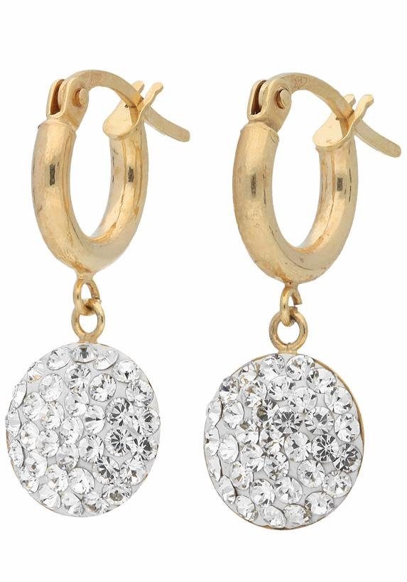 Firetti Paar Серьги-кольца Schmuck Geschenk Gold 375 Ohrschmuck Creole, mit Kristallstein