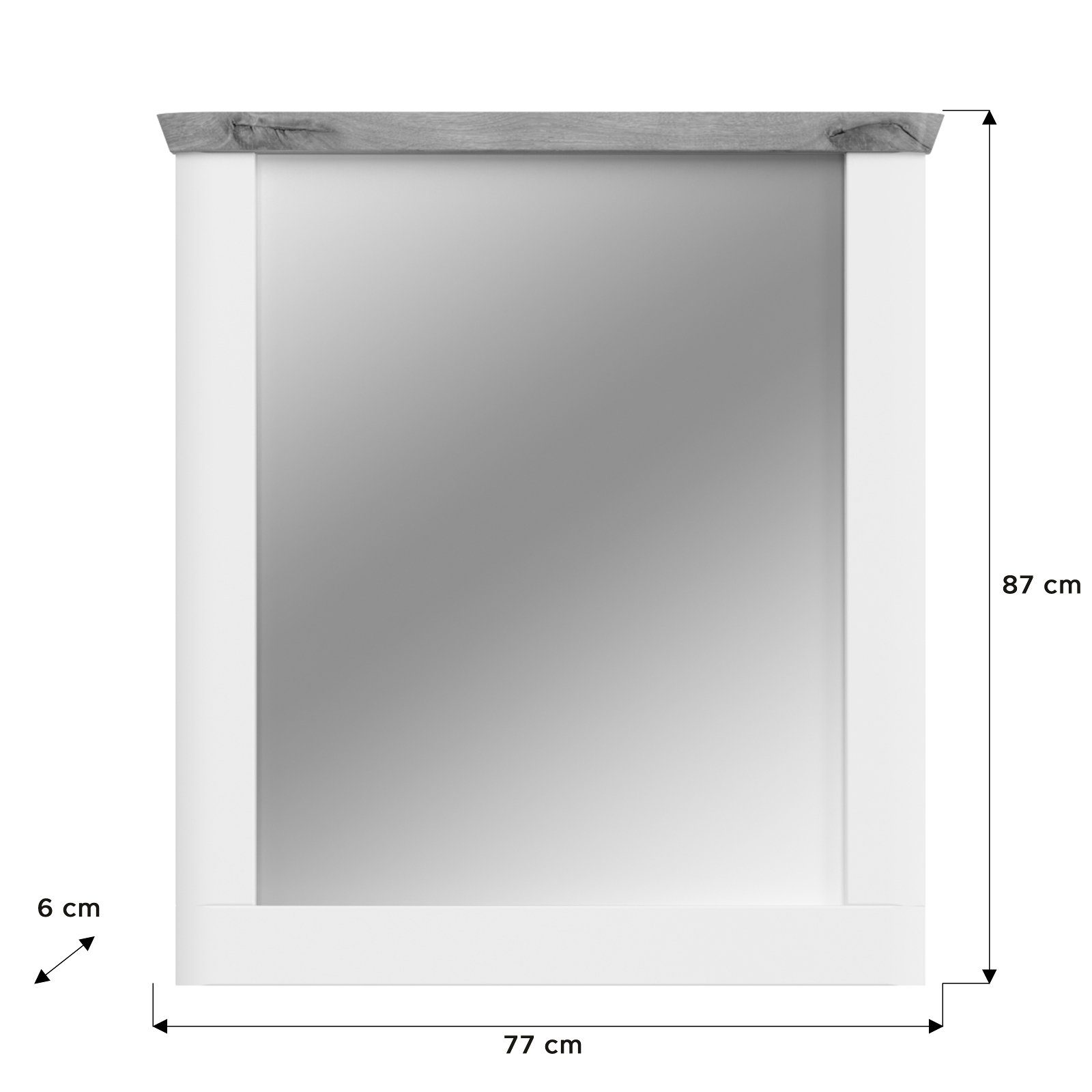 Michigan 79 x mit cm), Eiche, Wandspiegel (Garderobenspiegel in xonox.home mit 89 Kranz weiß