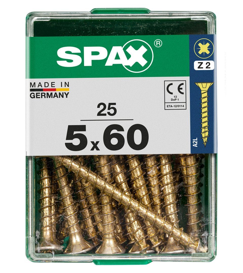 SPAX Holzbauschraube Spax Universalschrauben 5.0 x 60 mm PZ 2 - 25 Stk.
