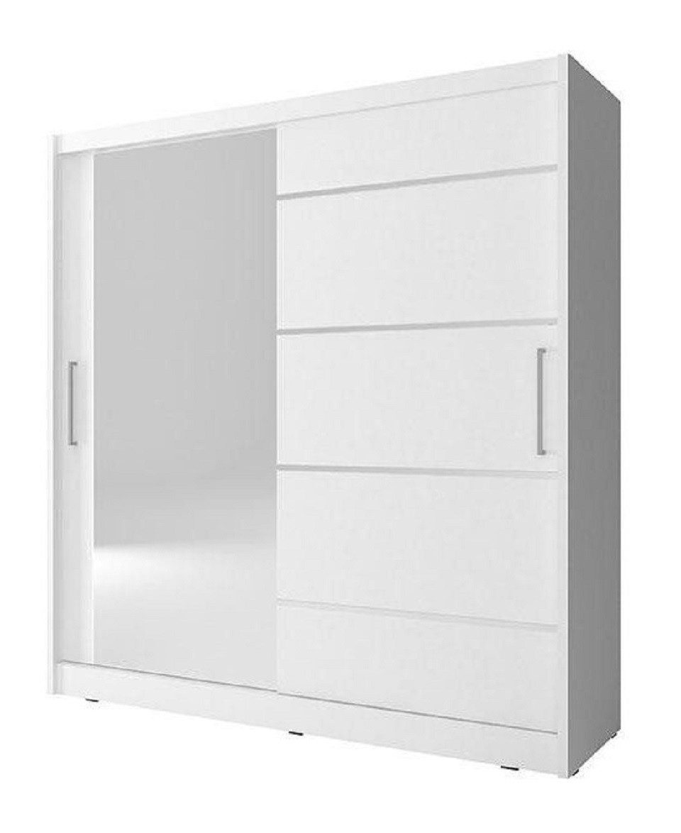 Schwebetürenschrank Garderobenschrank mit vielseitigen Regalen Holz