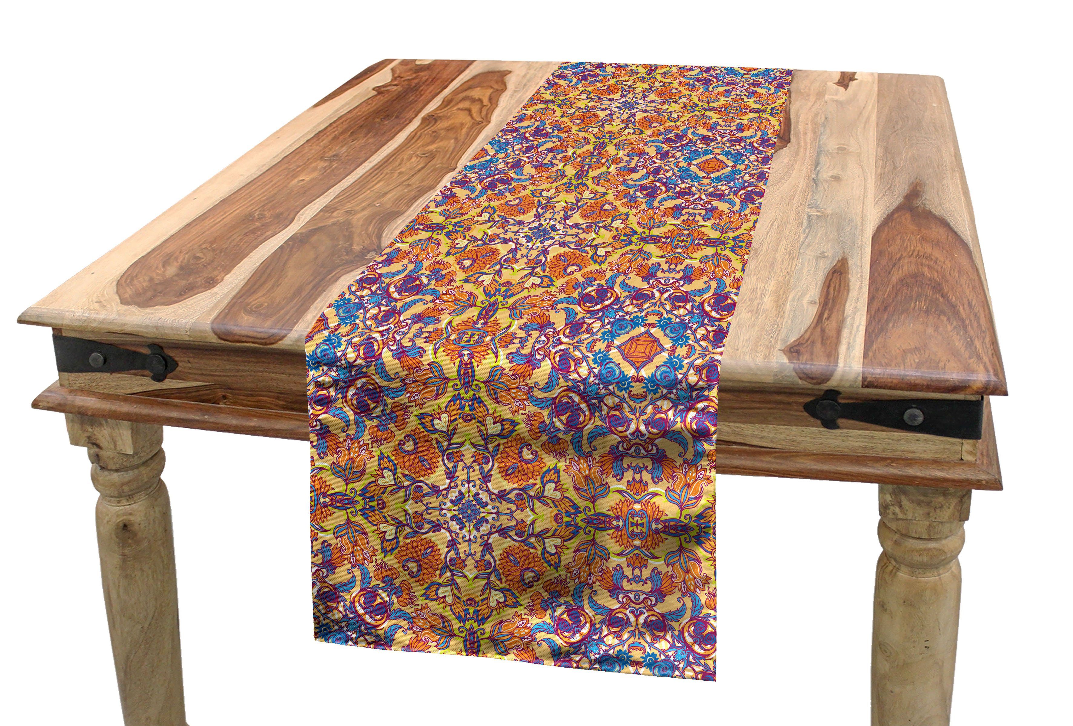 Tischläufer, Mandala Rechteckiger Esszimmer Dekorativer East floral Küche Tischläufer Abakuhaus