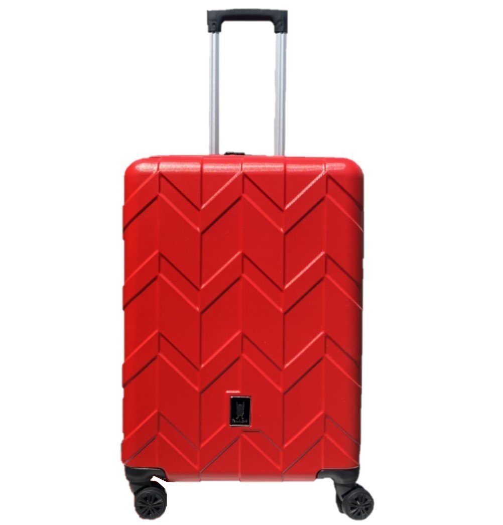 KESSMANN HOFFMANN Koffer 1 Teilig ABS Hartschalen Koffer rot Reisekoffer XL Trolley 4 Rollen, 4 Rollen, Hartschalenkoffer Urlaubskoffer Trolley Rollkoffer mit 360° Rollen | Handgepäck-Koffer