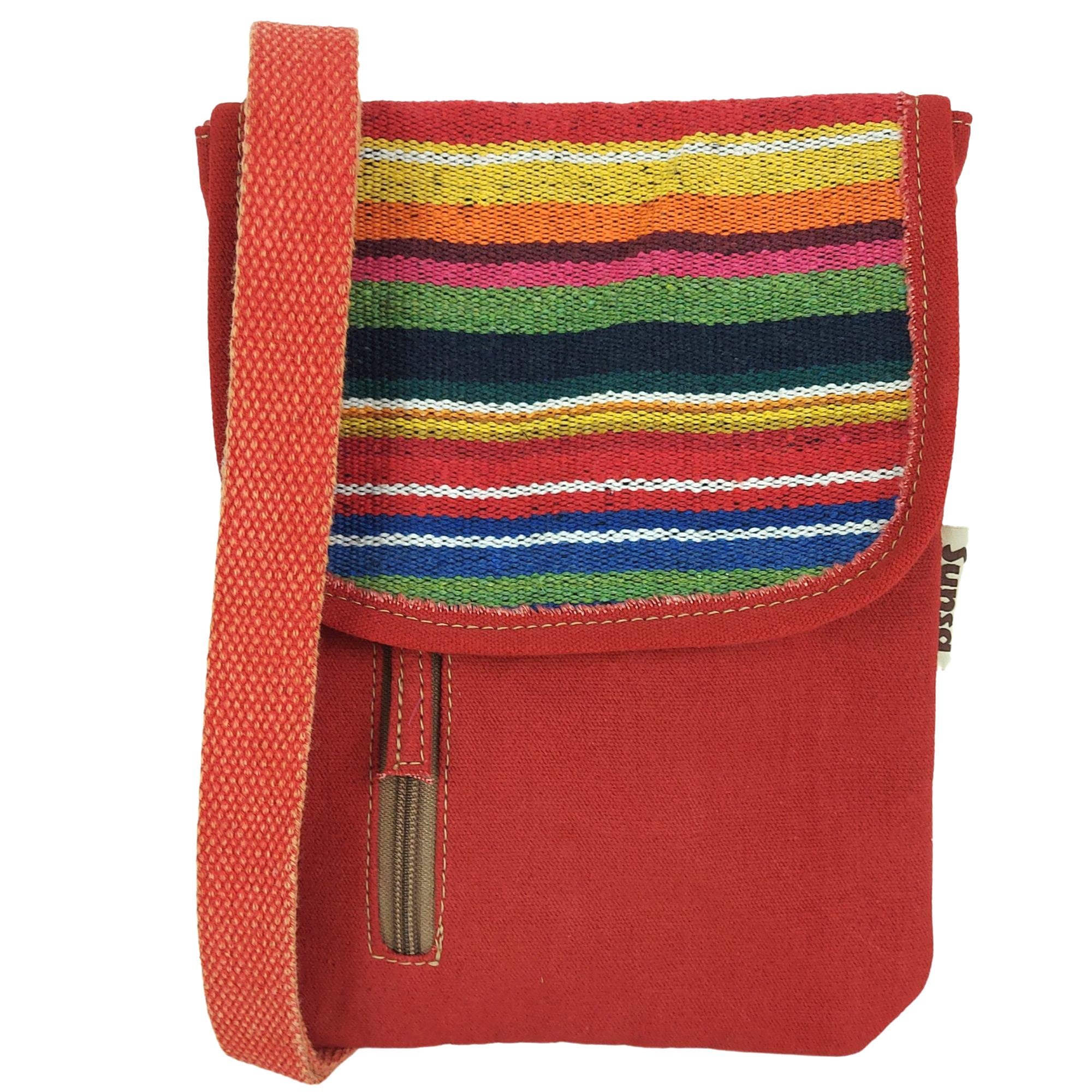 Sunsa Umhängetasche Vegane kleine Gestreifte Schultertasche, Damentasche, vegan