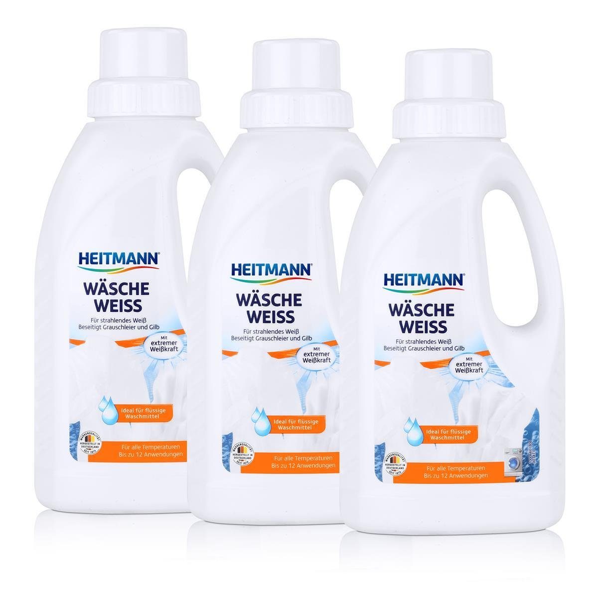 HEITMANN Heitmann Wäsche Weiß flüssig 500ml Weißkraftverstärker für vergrautes Vollwaschmittel