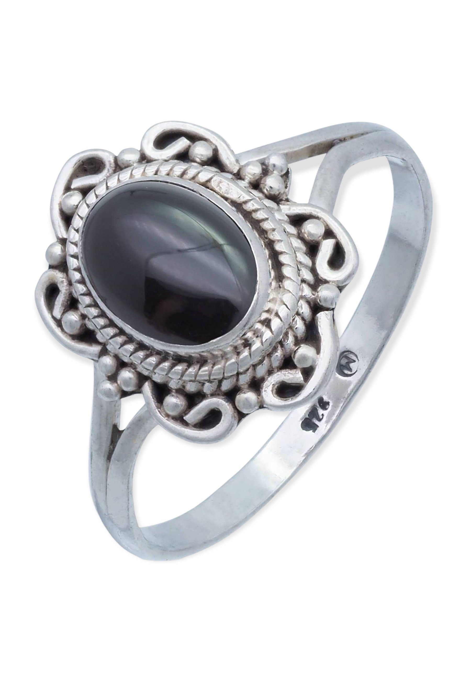 mantraroma Silberring 925er Silber mit Onyx