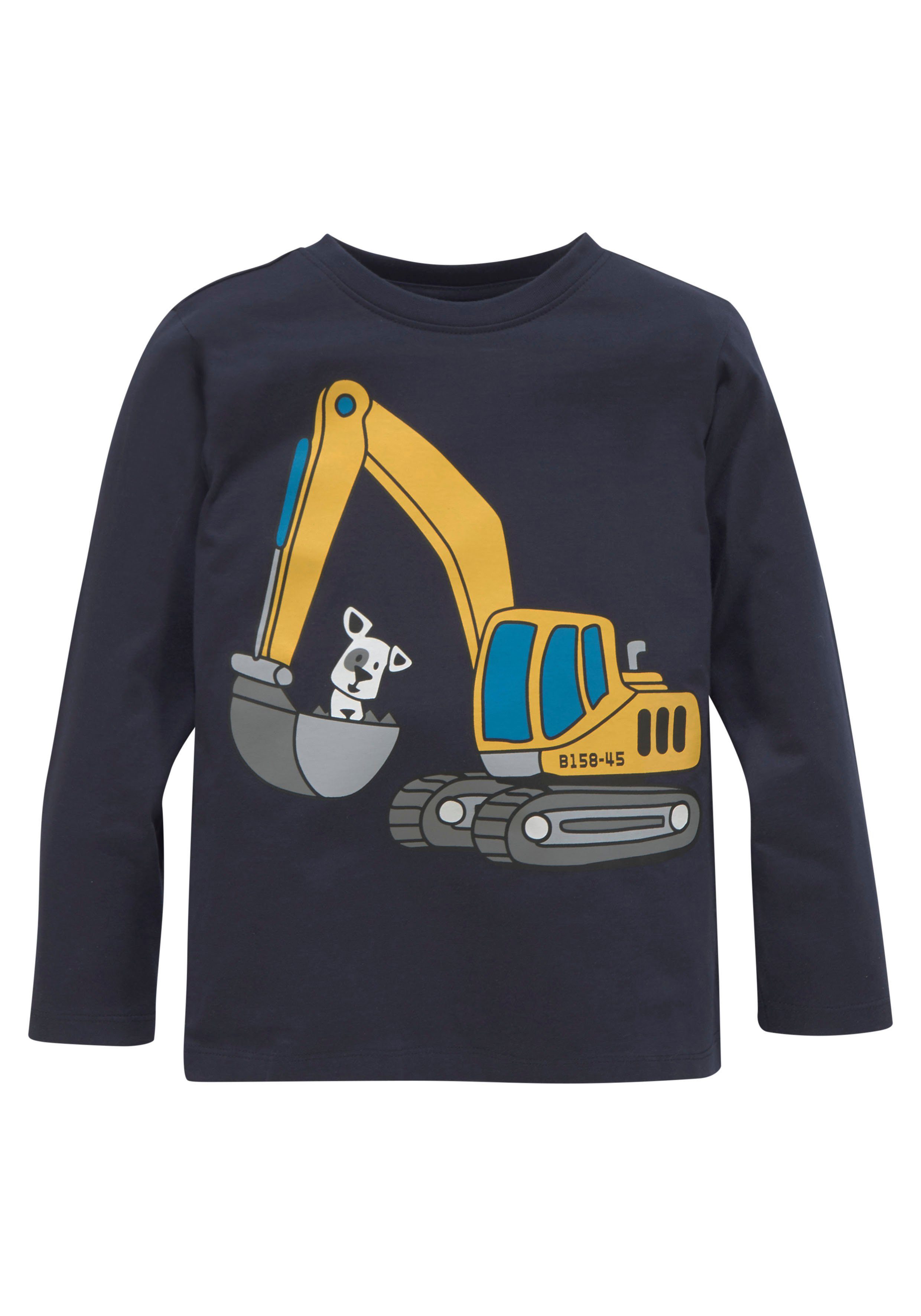 Langarmshirt HUND MIT BAGGER