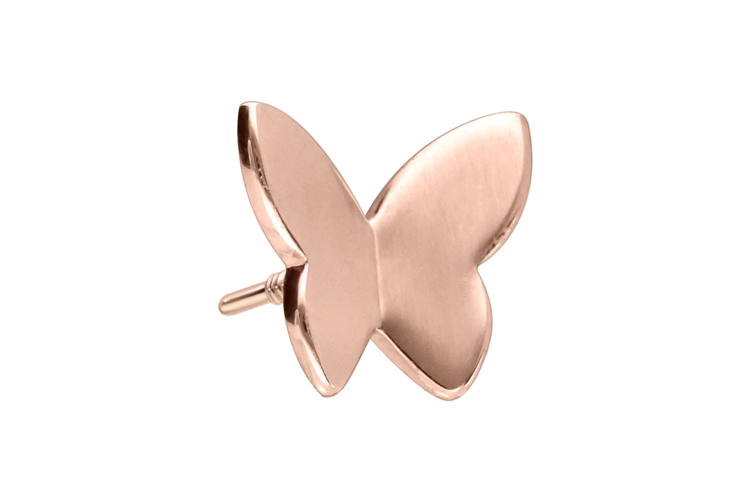 Piercing-Set 14 Karat Gold Schraubaufsatz mit Außengewinde SCHMETTERLING