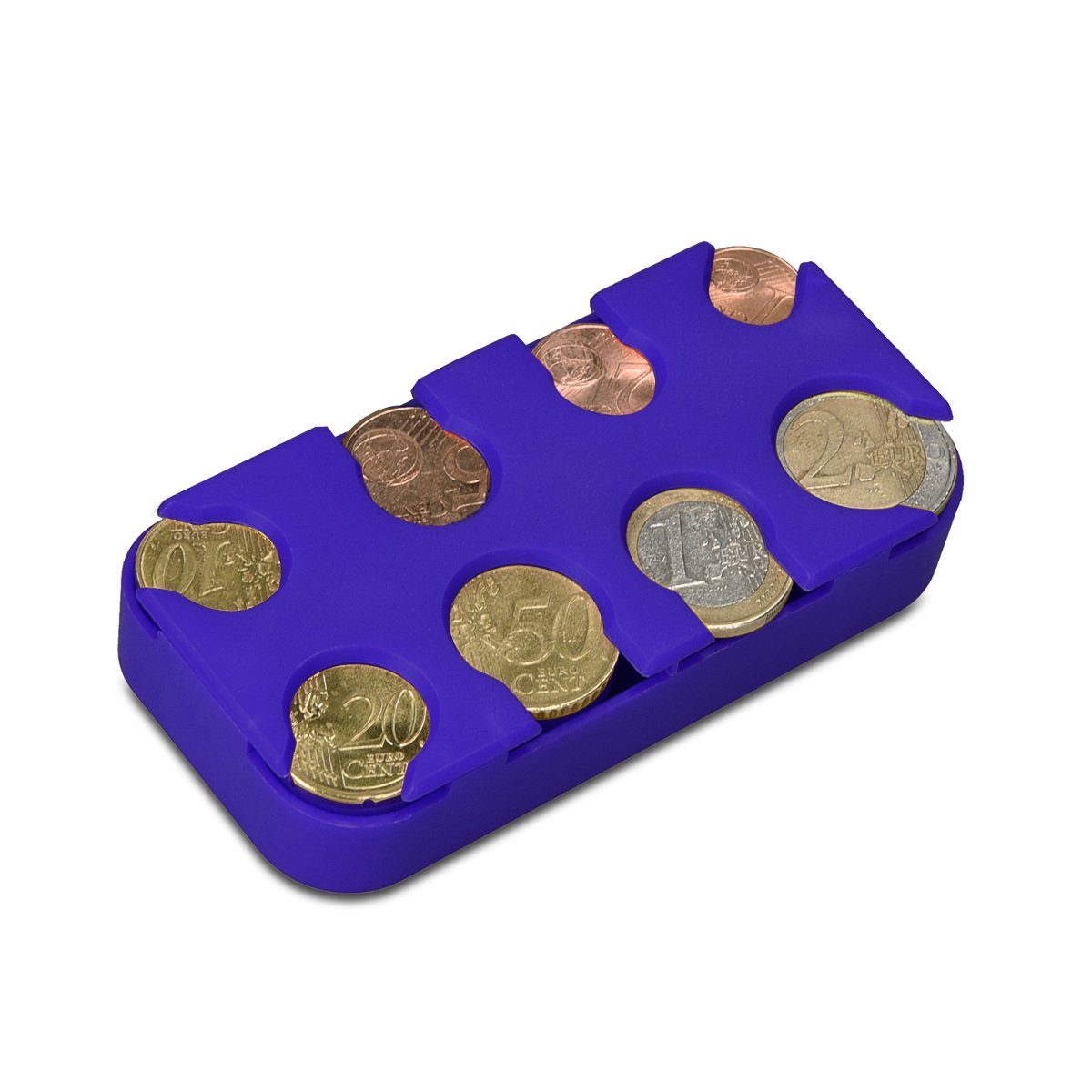 kwmobile Geldkassette Münzbox für Euro Münzen (1 St), 8 Fächer von 1 Cent bis 2 Euro - Münzhalter Münzsammler