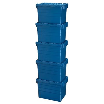 Logiplast Transportbehälter Distributionsbehälter 600 x 400 x 416 mm blau 78 Ltr. Volumen, (ALC-Behälter, 1 Behälter), mit Antirutschsicherung, stapelbar und nestbar