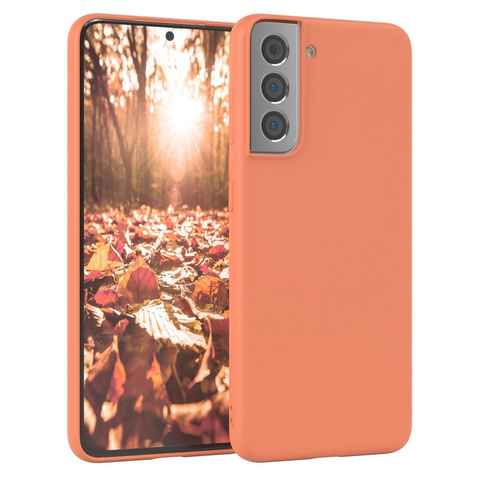 EAZY CASE Handyhülle TPU Hülle für Samsung Galaxy S21 5G 6,2 Zoll, Schutzhülle mit Kameraschutz telefonhülle elastisch bumper tpu Orange