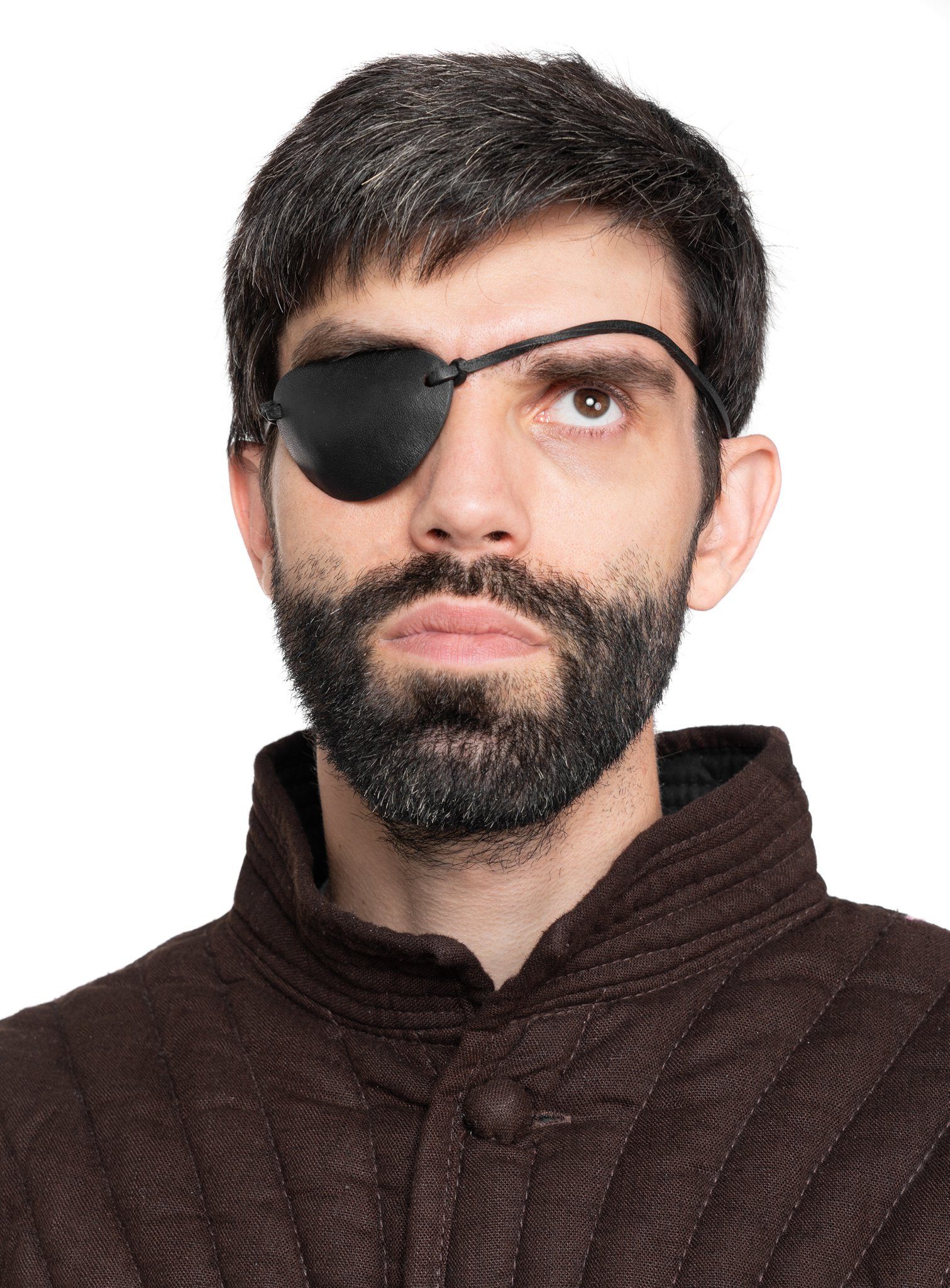 Andracor Piraten-Kostüm Augenklappe aus Leder für Piraten, Der Piratenklassiker! Die Augenklappe als Deluxe-Variante aus Leder ma