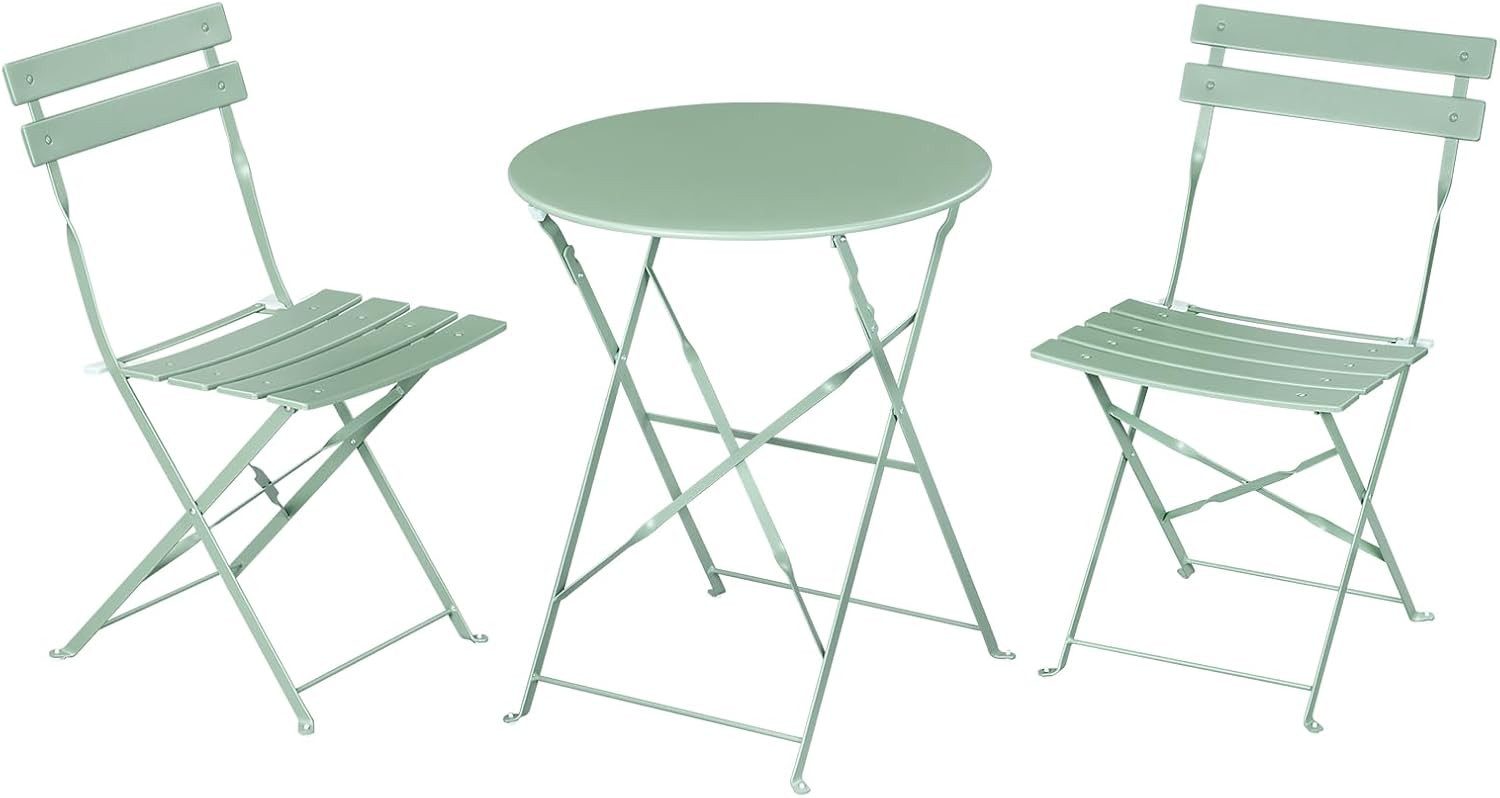 EUGAD Balkonset, (1-tlg), Balkonmöbel 3-teilig, Bistrotisch mit 2 Stühlen, klappbar