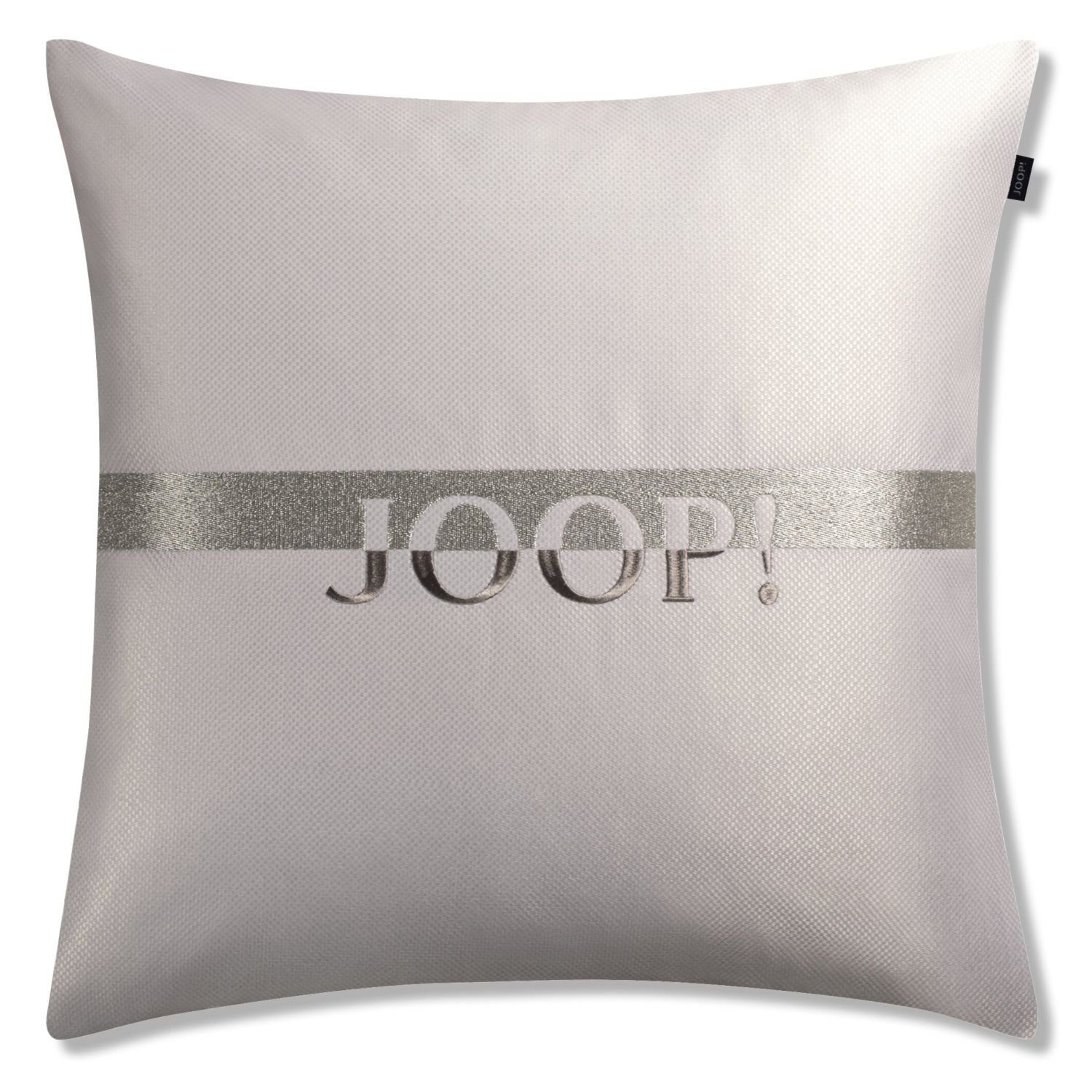 JOOP! Dekokissen JOOP! Zierkissenhülle Label silber