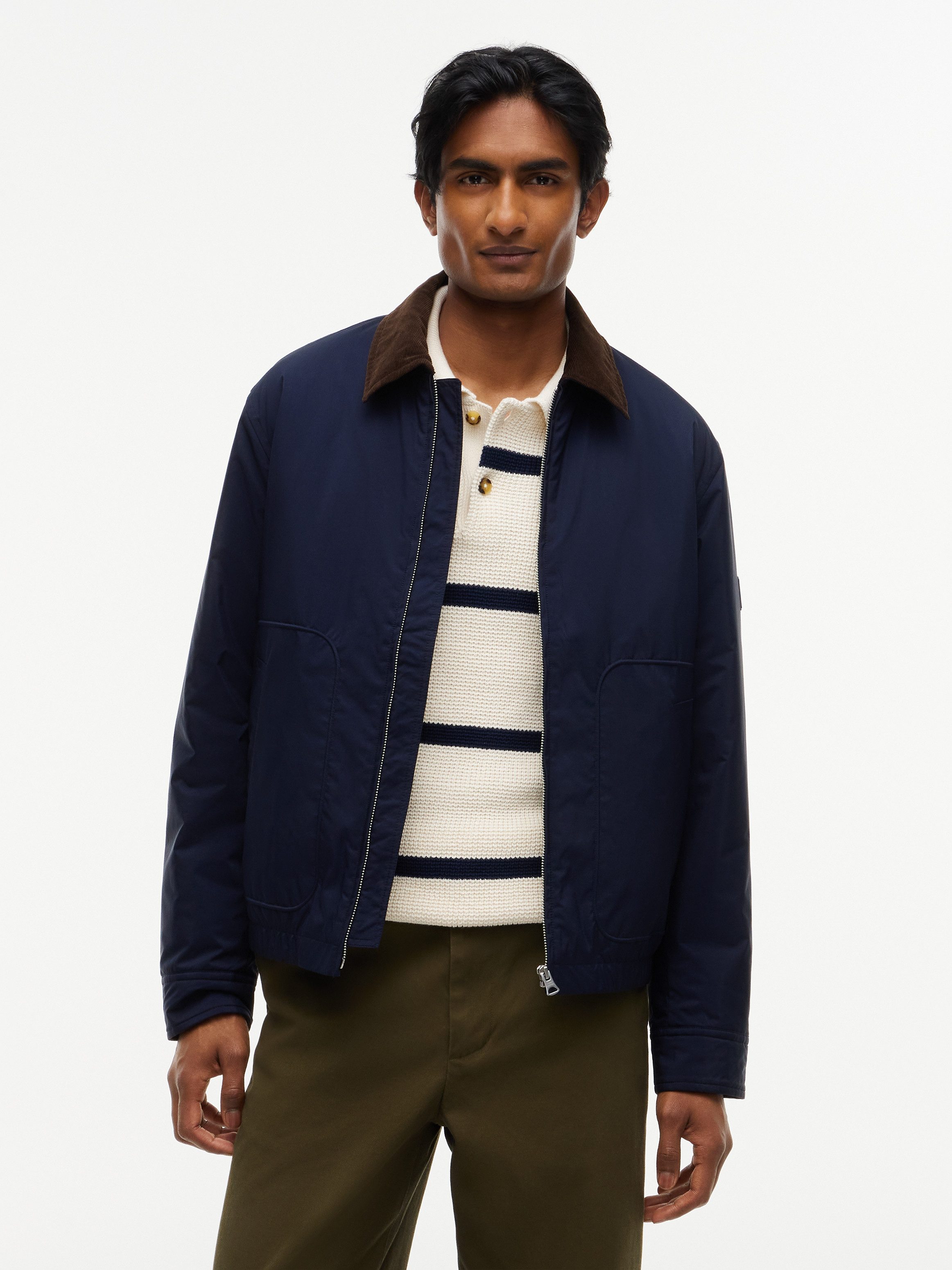 Tommy Hilfiger Blouson SURPLUS PADDED IVY mit elastischem Bund, kontrastfarbener Kragen