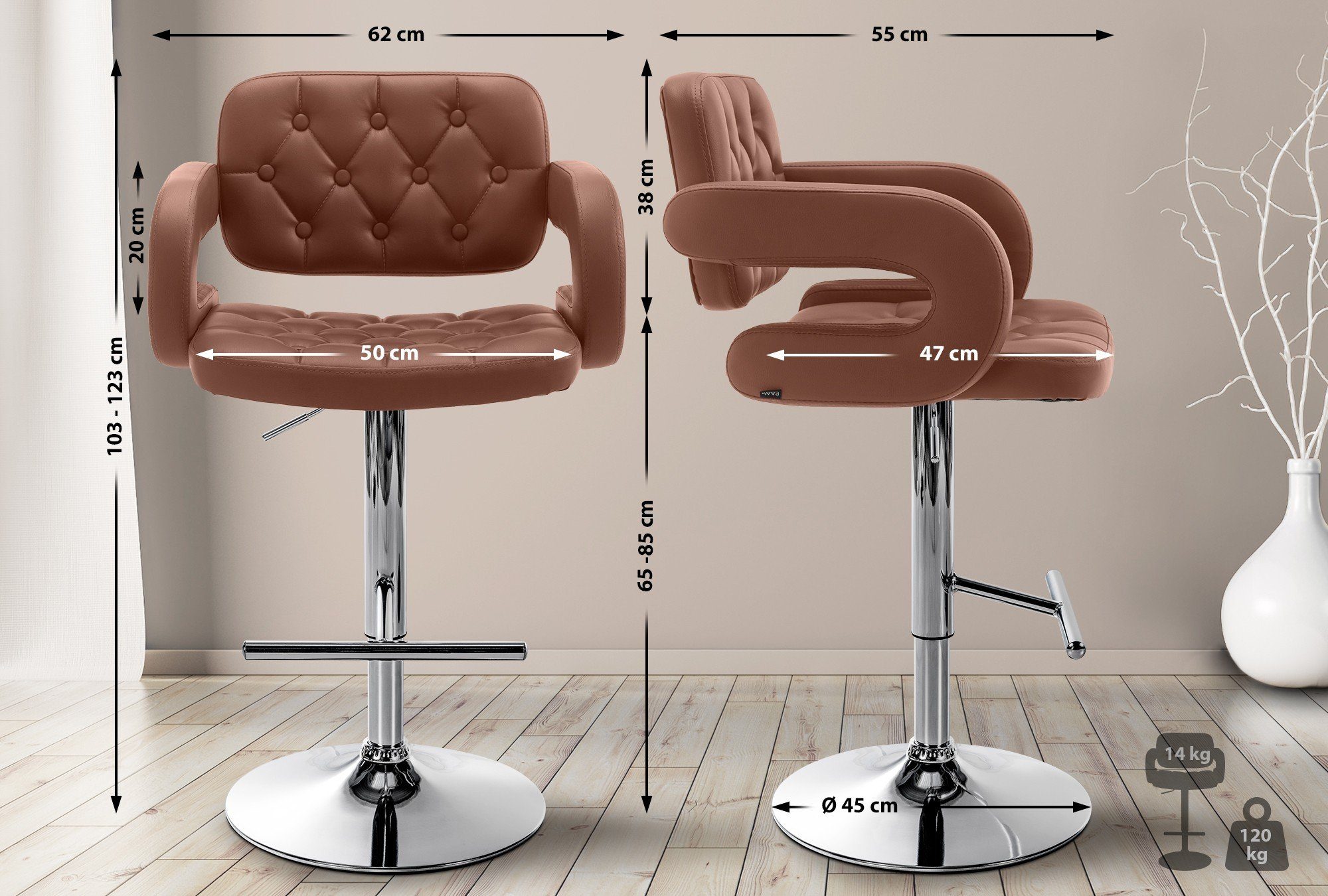 CLP Barhocker Dublin, Kunstleder-Bezug, drehbar und günstig online kaufen