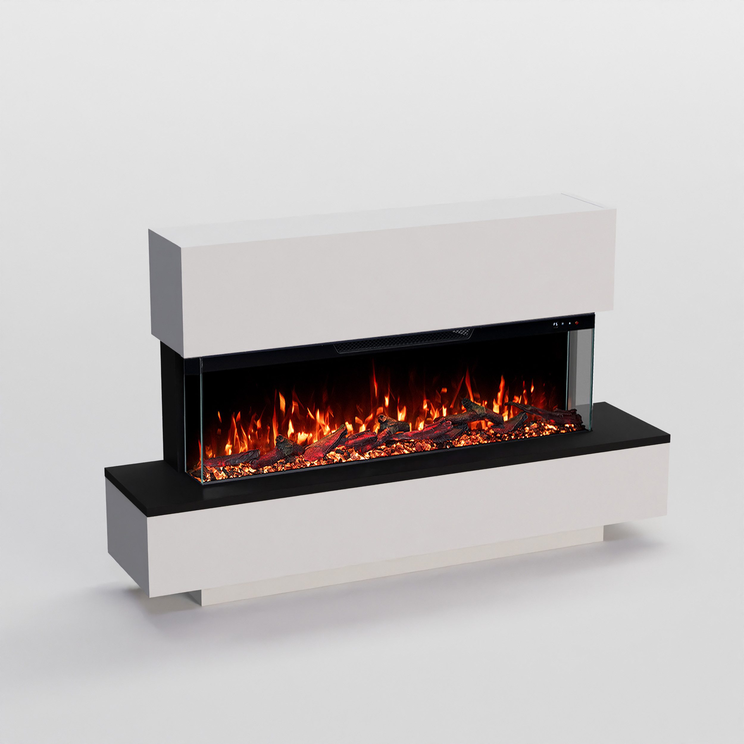 GF Core Elektrokamin Cobalt, Standkamin mit 3D Feuer und Heizung (Thermostat, Elektrischer Kamin mit APP Steuerung, Heizleistung (900- 1800 W)