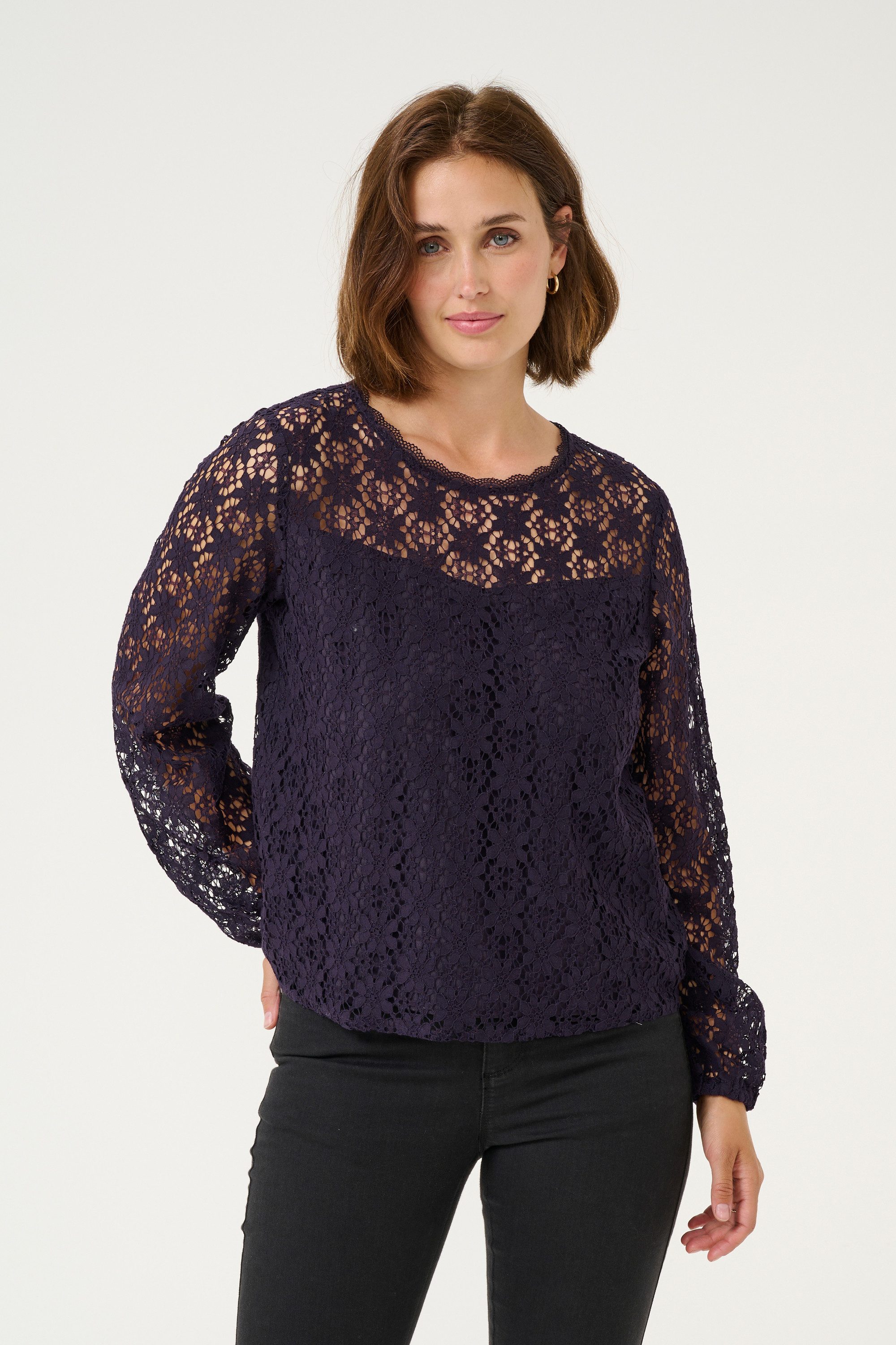 KAFFE Langarmbluse Langarm-Bluse KAsilja