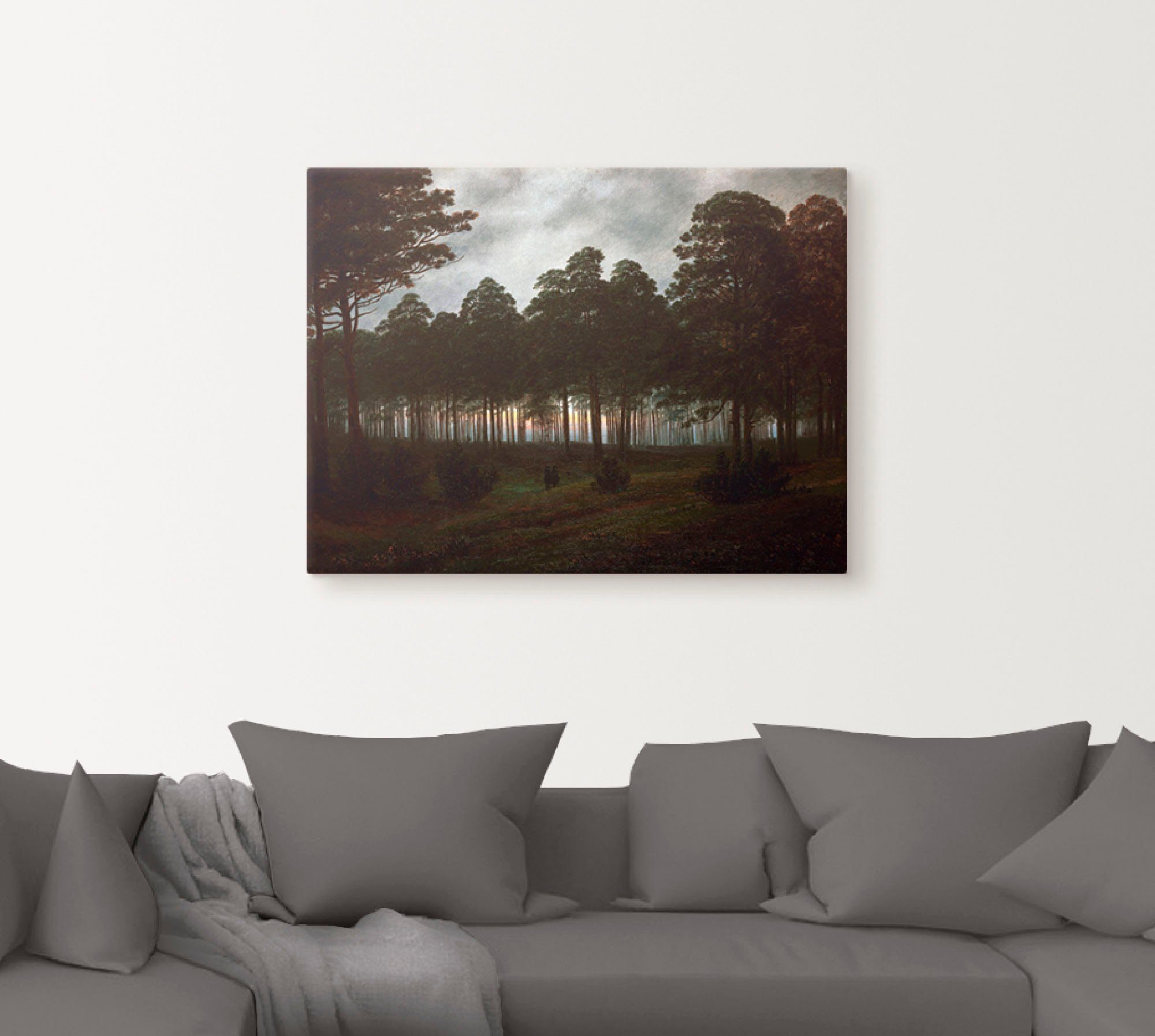 Artland Leinwandbild Der Abend, um 1820/21, Wald (1 St), auf Holzrahmen gespannt