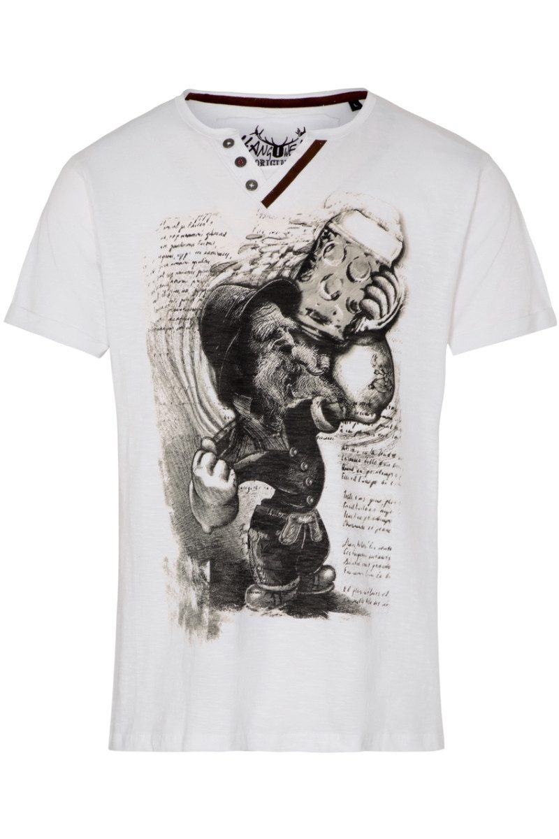 Trachtenshirt Trachtenshirt Herren - FREIBIER - weiß