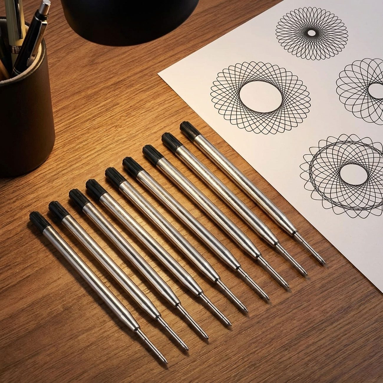 shop'n smile ideoon Kugelschreibermine Kugelschreiber-Minen Schwarz (Stärke B) – Universelle Ersatzminen, Sauberes Schriftbild ohne Klecksen oder Aussetzer