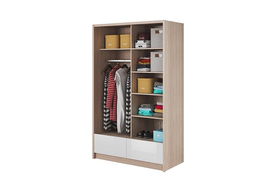 Regale Mehrzweck Kleiderschrank Regal Schrank 130cm Kleiderschrank JVmoebel Neu Aufbewahrungs