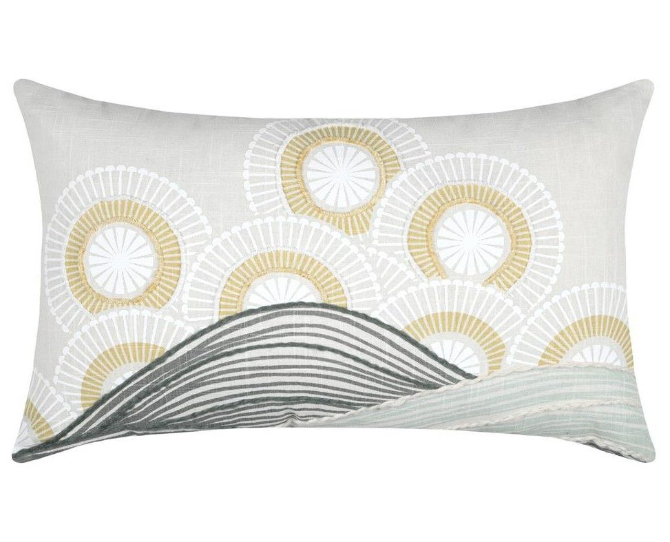 SCHÖNER LEBEN. Dekokissen Kissen Yuki beige grün 30x50cm