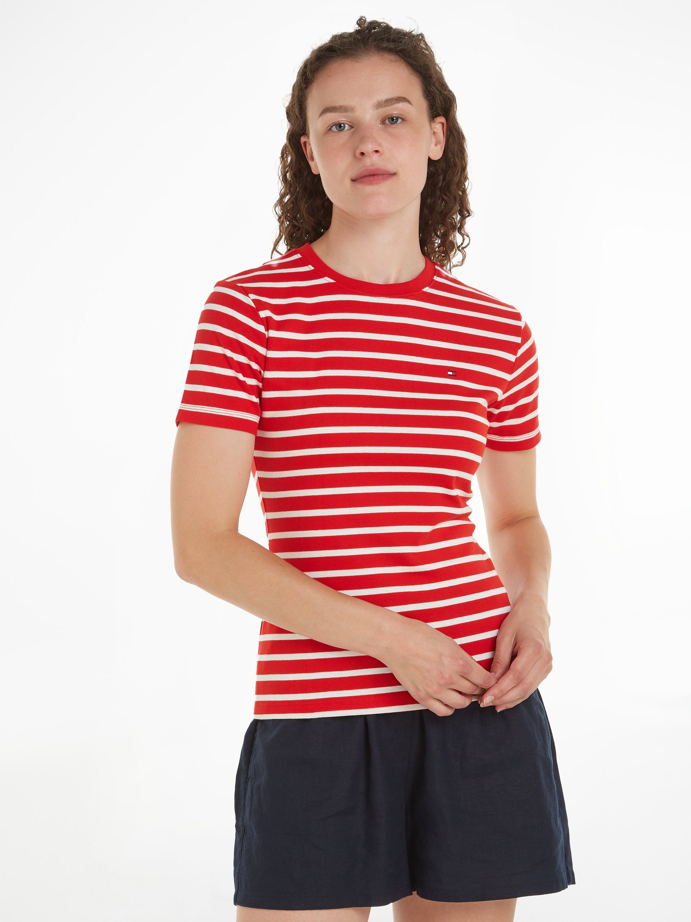 Tommy Hilfiger T-Shirt NEW SLIM CODY C-NK SS mit Logostickerei