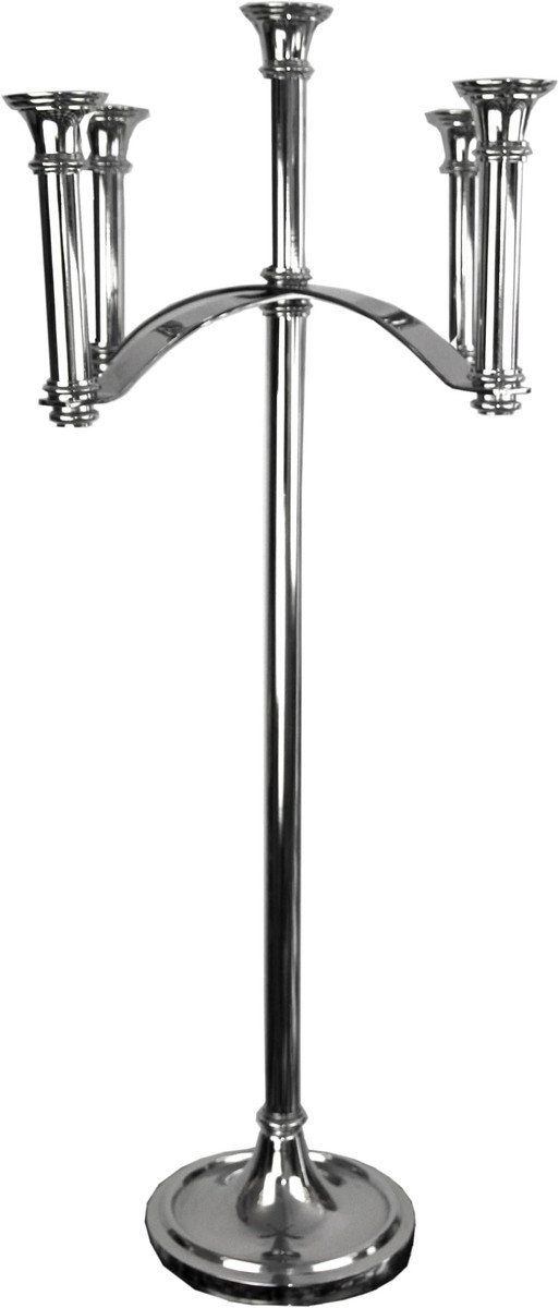 Casa Padrino Kerzenhalter Luxus Kerzenhalter Silber 47 x 47 x H. 101,5 cm - Art Deco Aluminium Kerzenständer