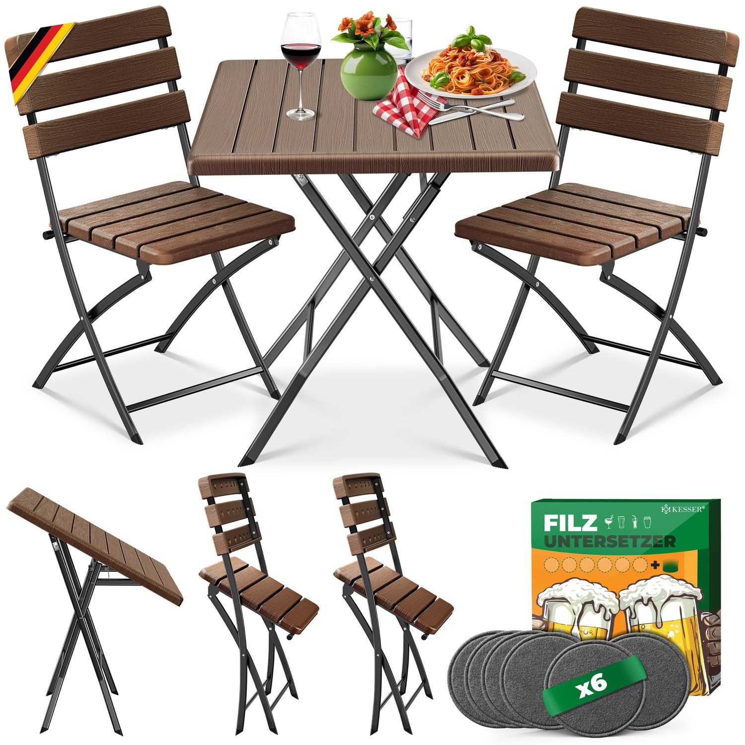 KESSER Bistrotisch 3-teiliges Bistroset (3-St., 1x günstig online kaufen