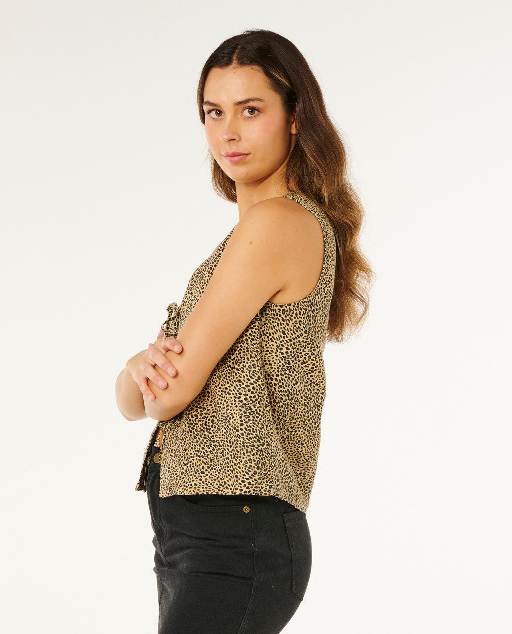 Rip Curl T-Shirt Rip Curl Animal Instinct Tie Front Top