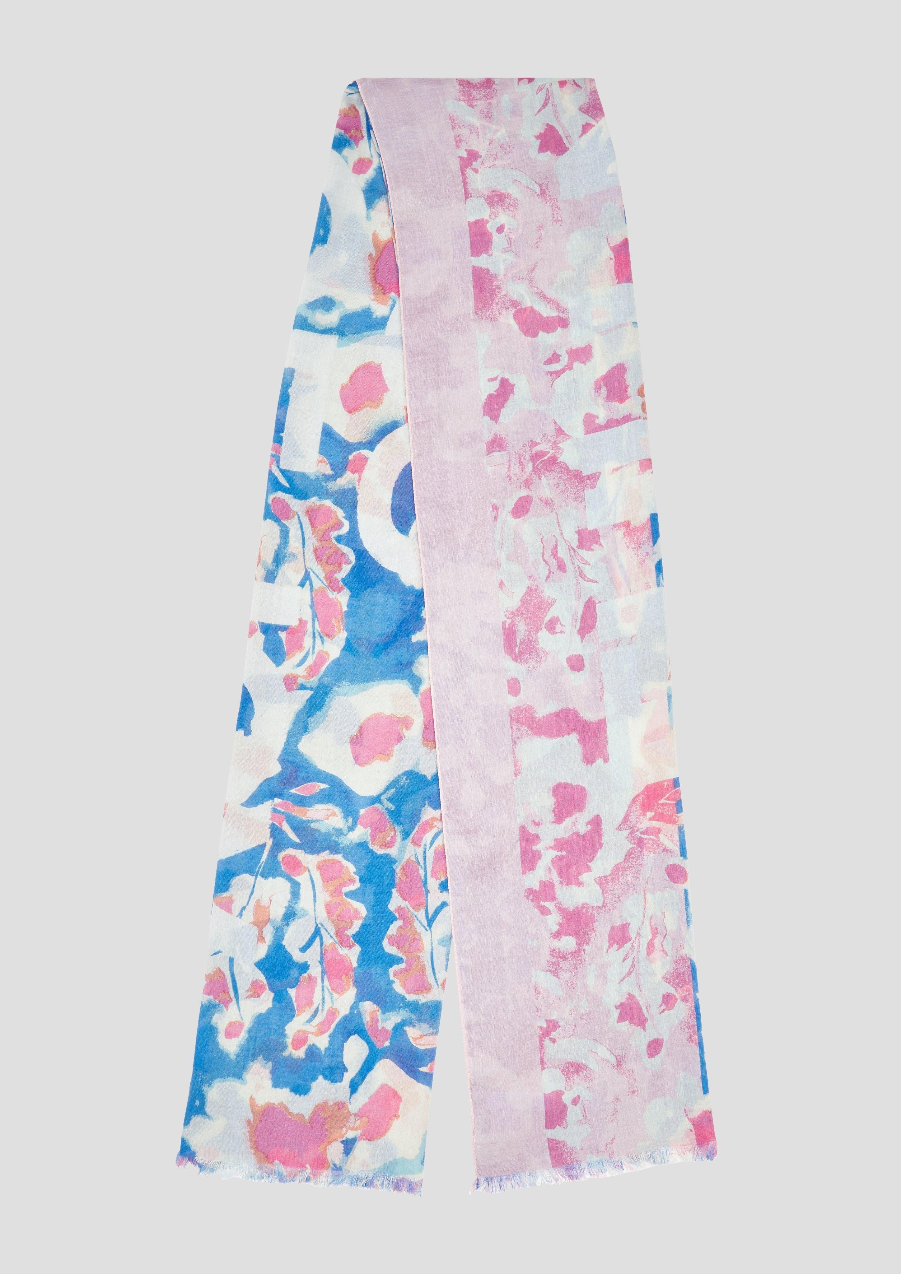 Halstuch Leichter Schal mit All-over-Print und Fransen