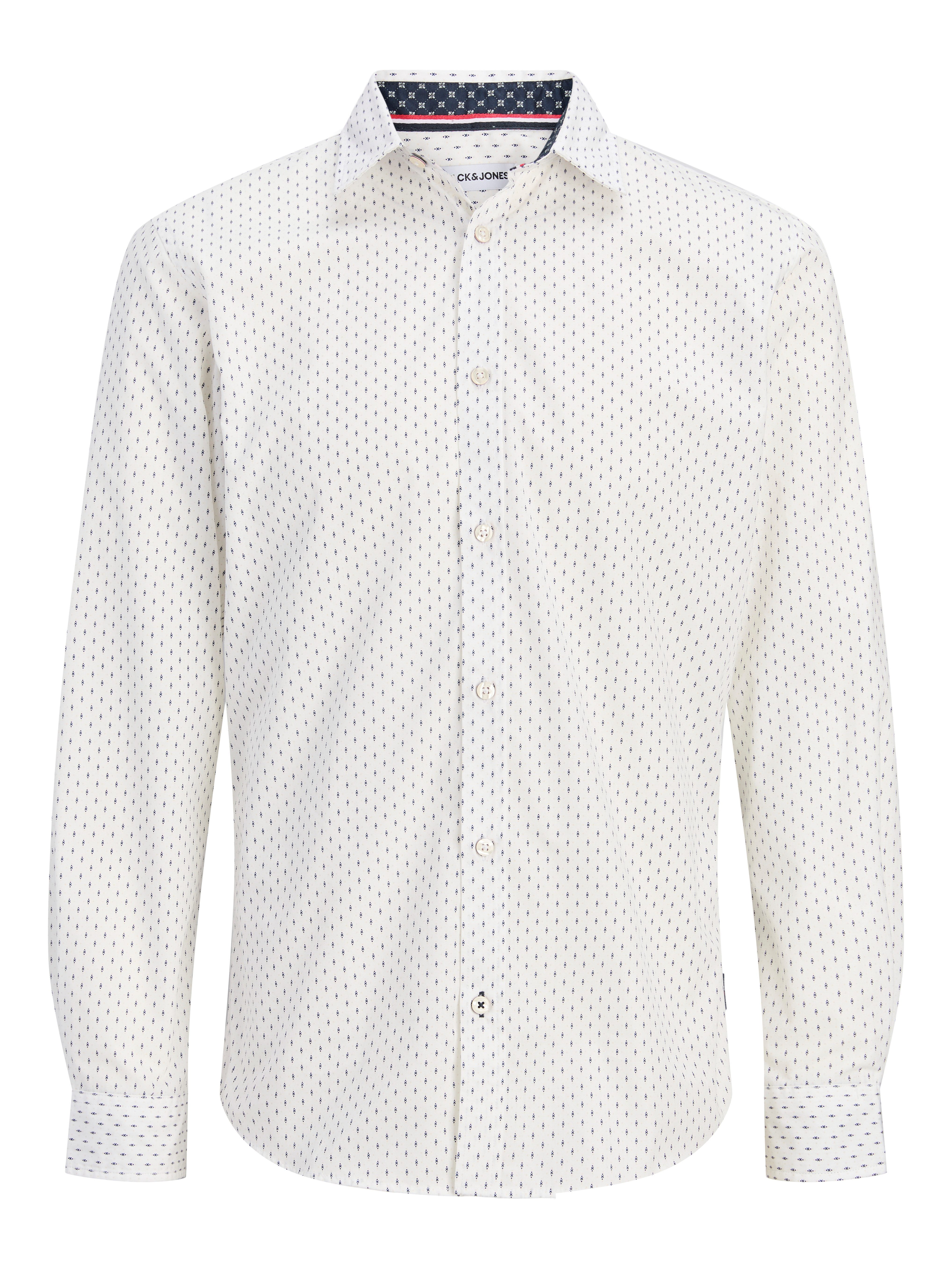 Jack & Jones Langarmhemd JJMATHEO DETAIL PRINT SHIRT L/S Baumwollmischung, slim fit
