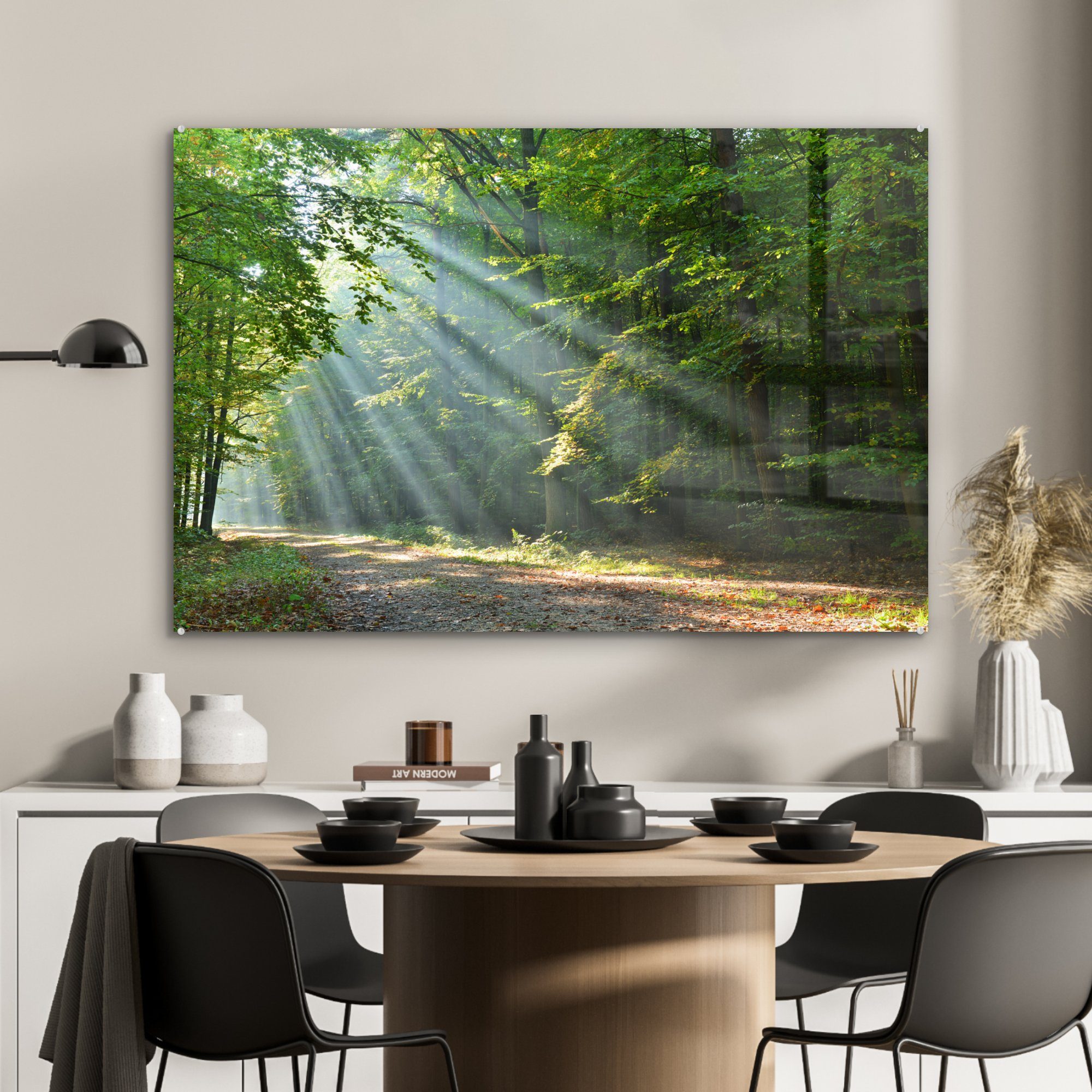 MuchoWow Wald St), Acrylglasbilder Schlafzimmer (1 - Acrylglasbild Wohnzimmer Frühling - & Baum,