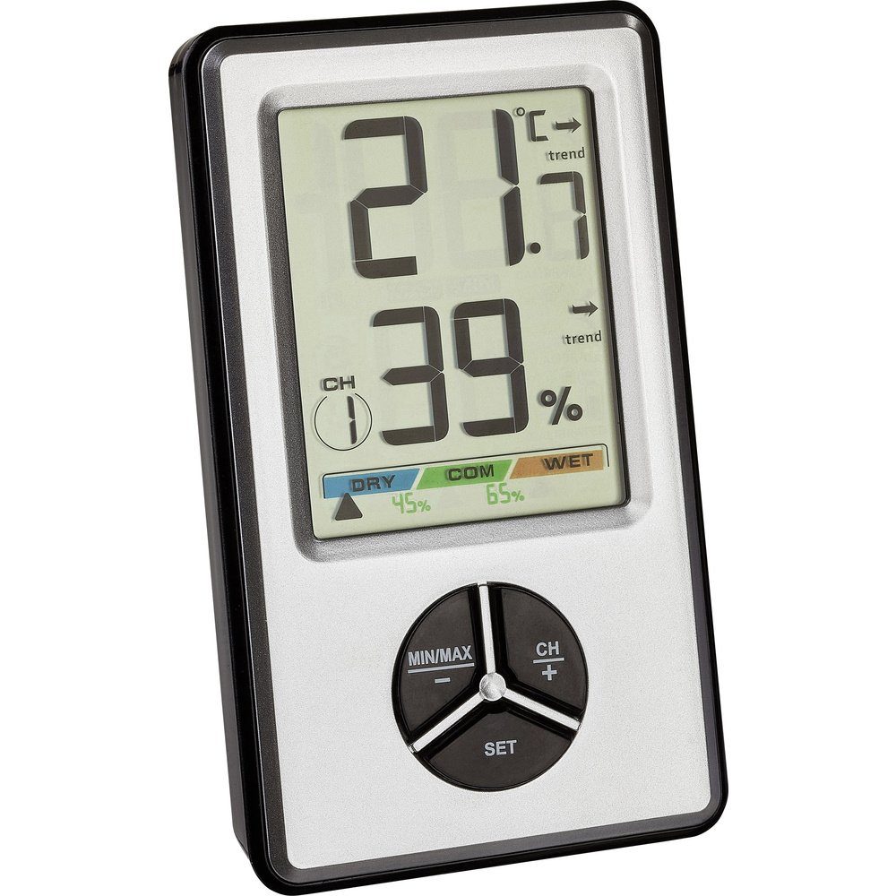 Hygrometer TFA Dostmann Funk-Thermo-/Hygrometer Weiß 30.5045.54