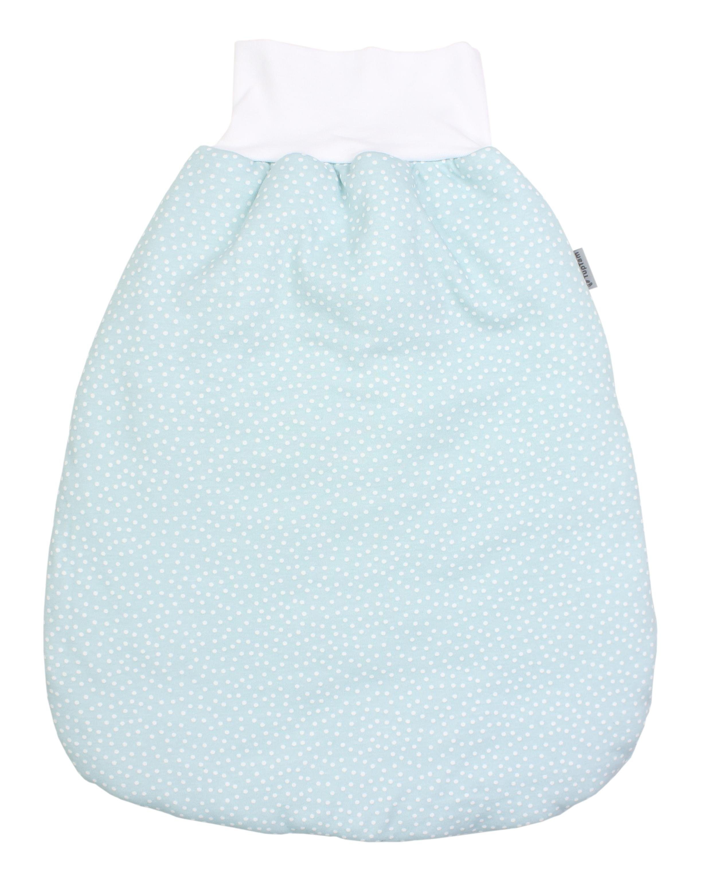 TupTam Babyschlafsack TupTam Baby Unisex Strampelsack mit breitem Bund Wattiert Tupfen Mineralgrün
