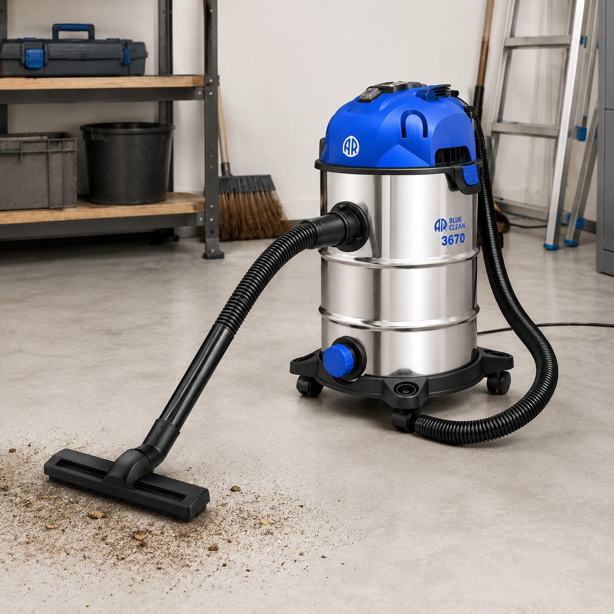 DeTec. Industriesauger 3 in 1 Sauger Annovi Reverberi 1600W Nass Trocken 30L mit Blasfunktion, 1600 W, mit Beutel