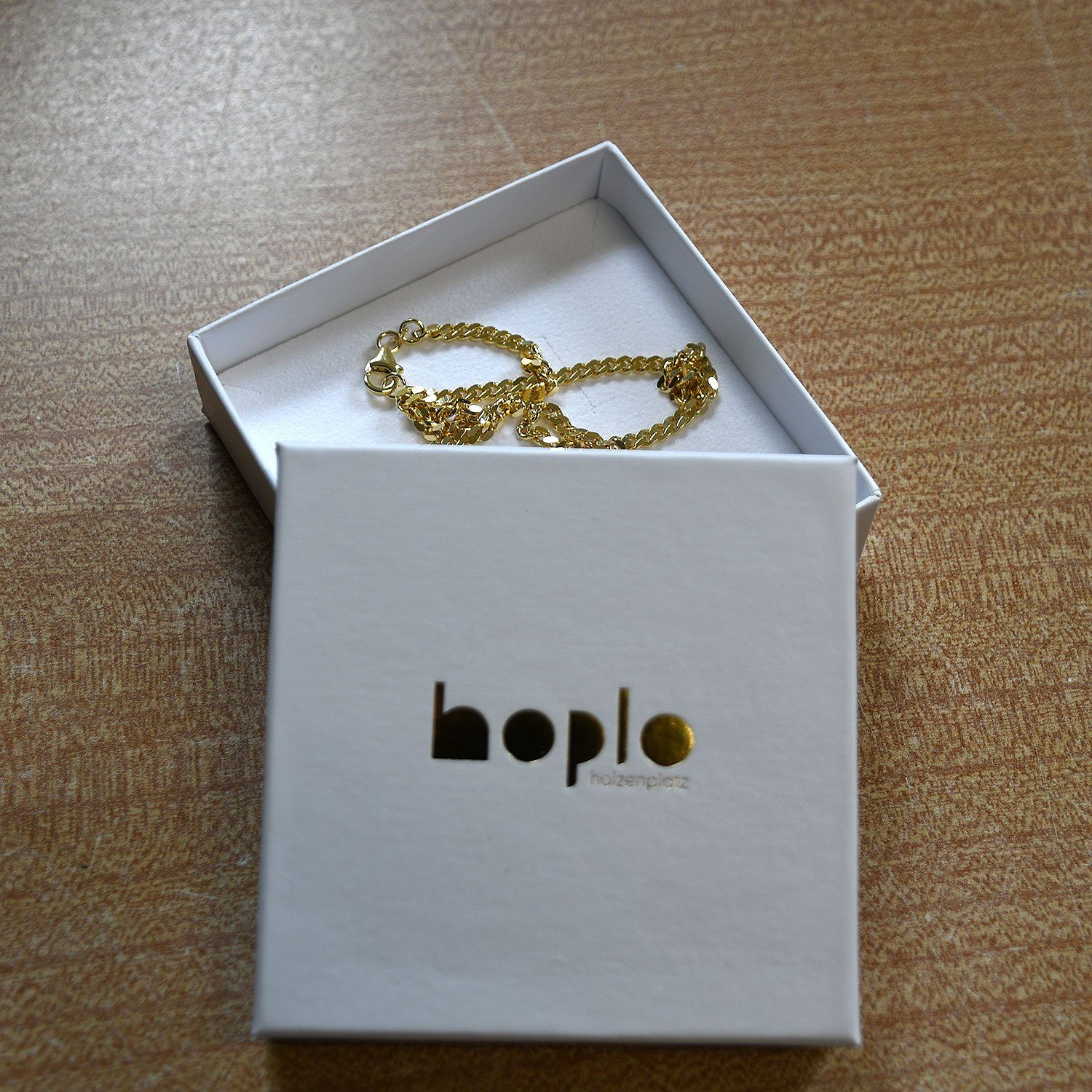 Schmuckbox), in (inkl. Made - Gold 1,0 Halskette cm Goldkette Karat mm HOPLO Germany Singapurkette 14 585 45