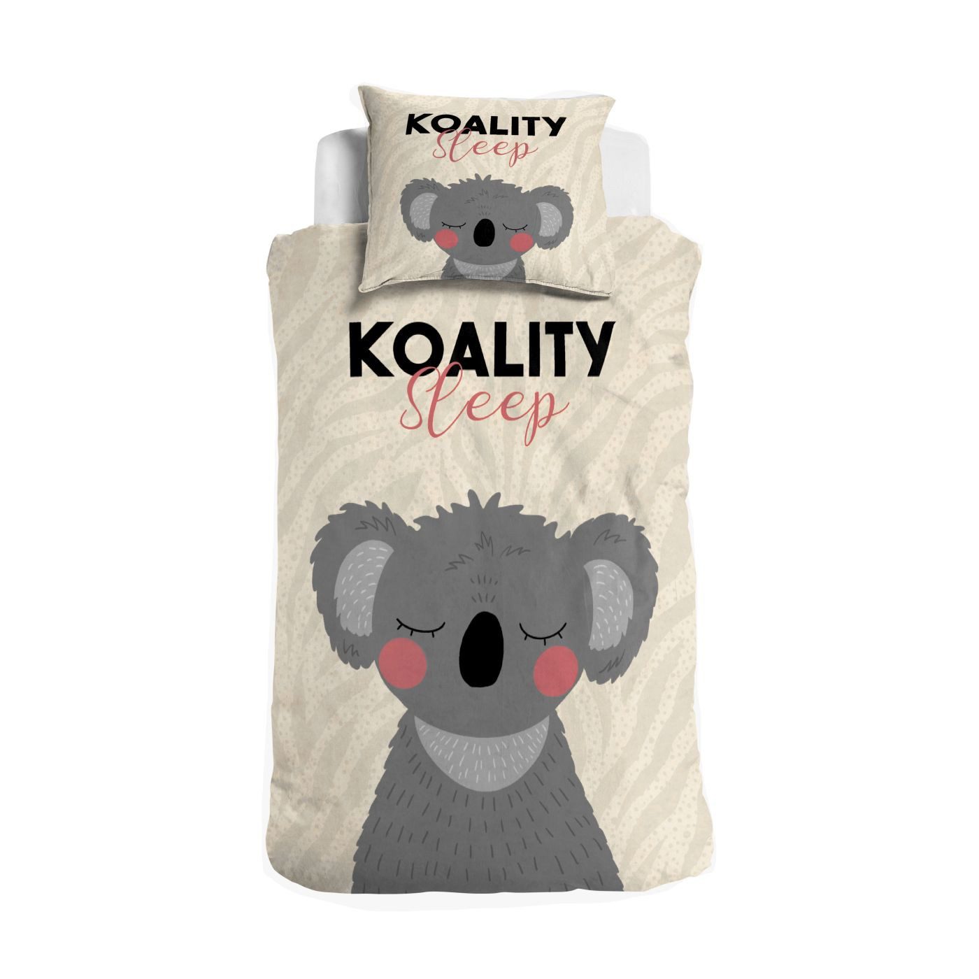 Little Monster Kinderbettwäsche Renforcé Bettwäsche 135x200 cm Koality Sleep Sand, Renforcé, 2 teilig, Koala Kuschelbettwäsche Geschenke für Kinder Mädchen sale sommer