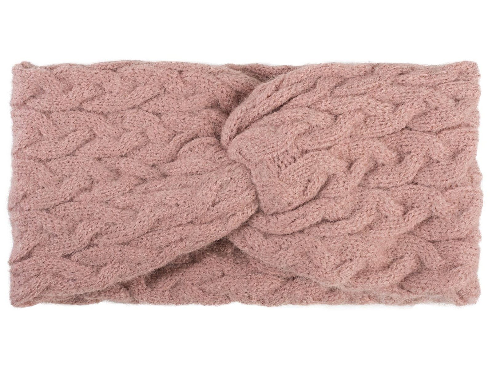 Stirnband Strick Stirnband mit Zopfmuster und Twist Knoten