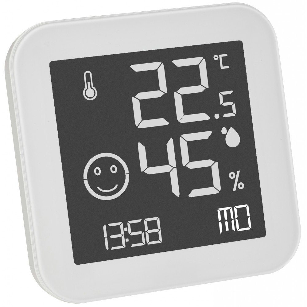 TFA 30.5054 Thermo-Hygrometer Dostmann schwarz & Black White Digitales TFA Raumthermometer Komfortzone