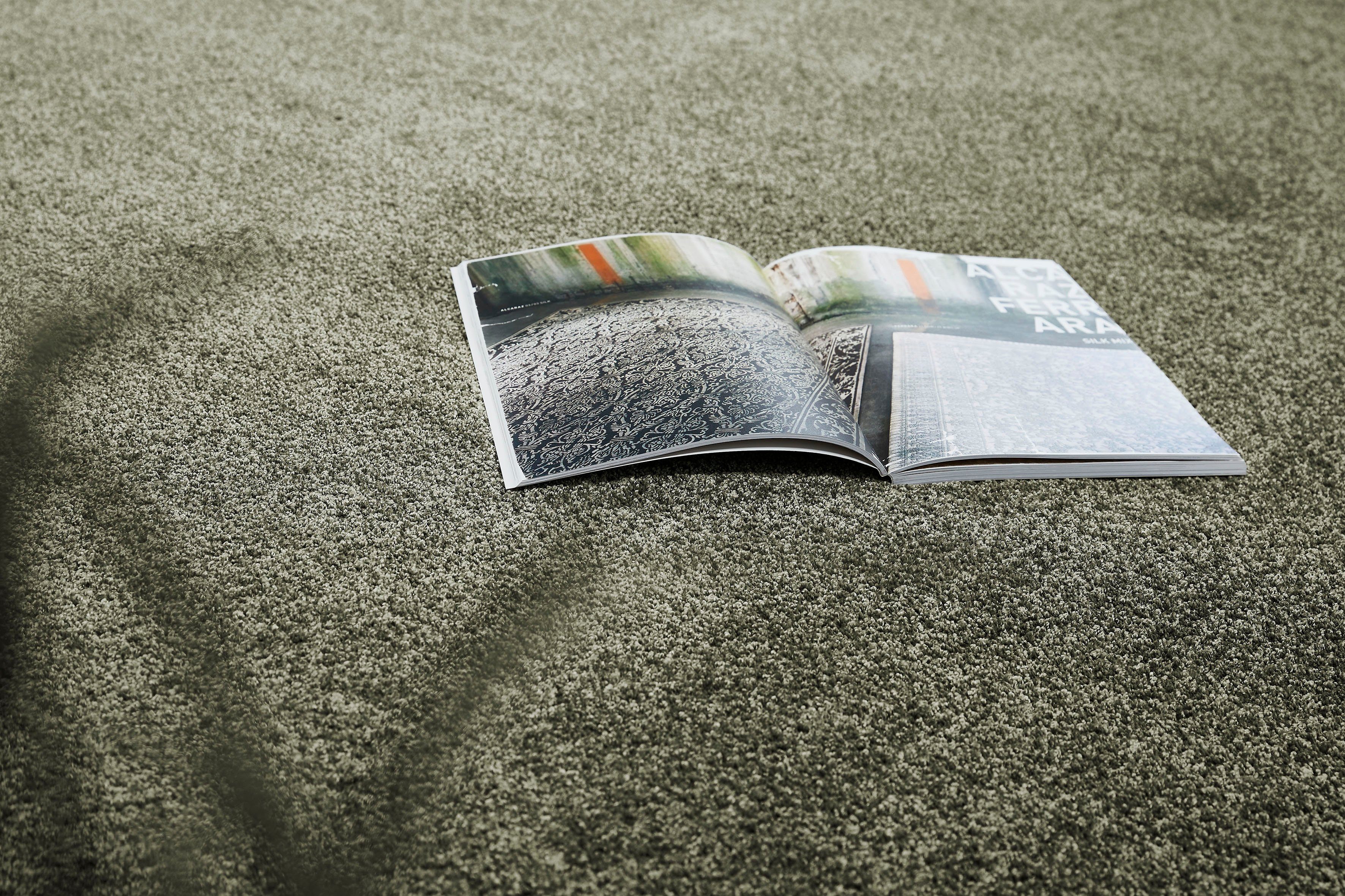 Andiamo Teppichboden Portland, Velours, Gesamthöhe 11 mm, Made in Netherlands, rechteckig, Uni Farben, Breite 400 cm, Wohnzimmer, strapazierfähig, pflegeleicht