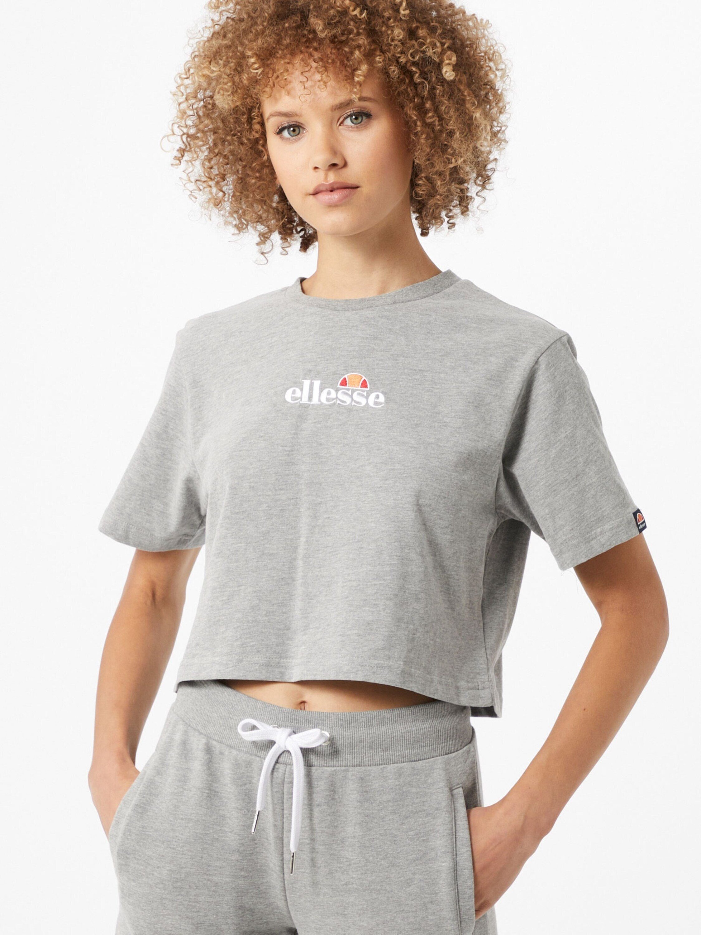 (1-tlg) T-Shirt Ellesse Grau Details Fireball Plain/ohne Stickerei,
