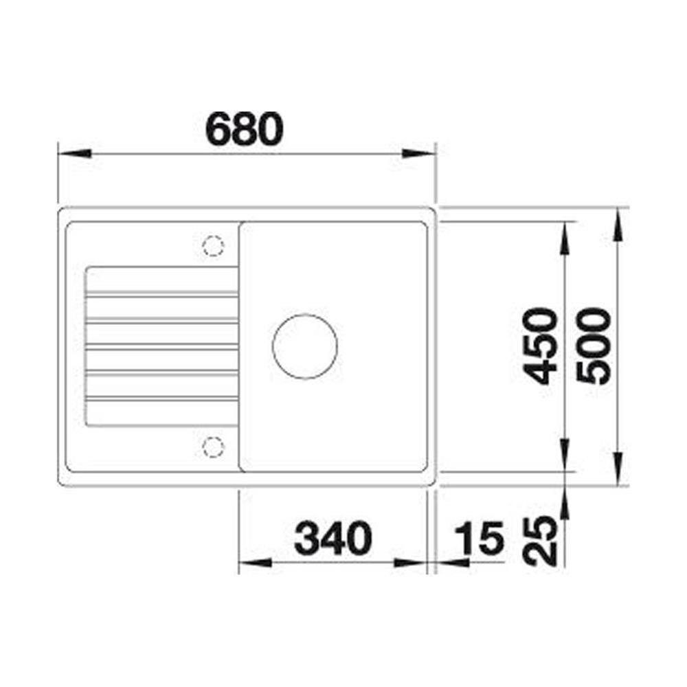 alumetallic Einbauspüle S 68/50 ZIA Blanco BLANCO Compact cm Granitspüle Silgranit, 45