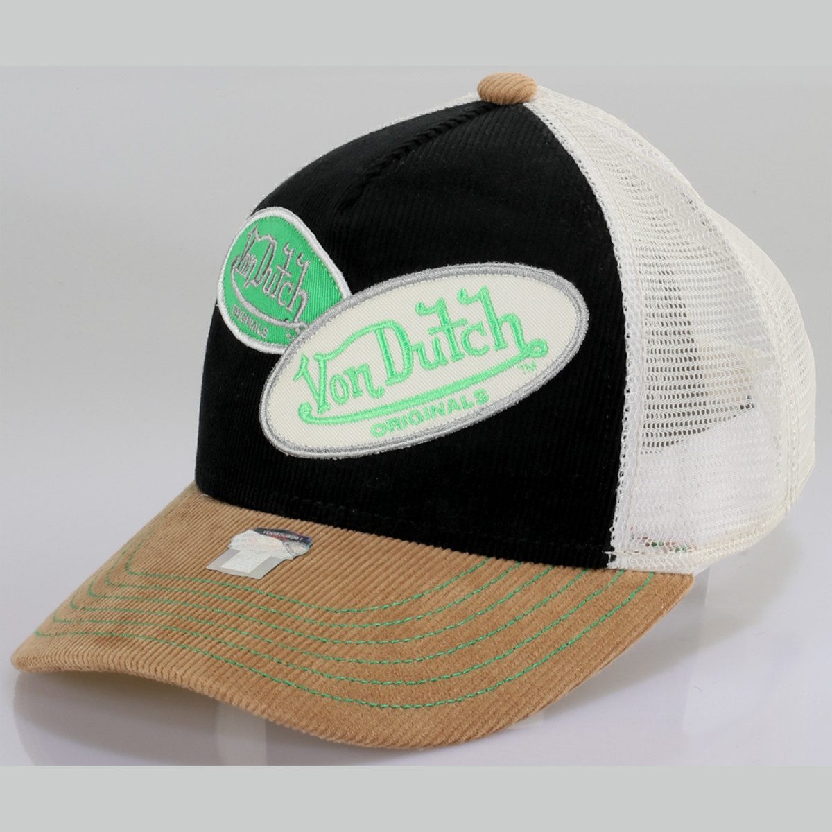 Von Dutch Trucker Cap Von Dutch Originals Trucker Cap - Russel Black/Sand (Basecap, Meshcap, Trucker Kappe)