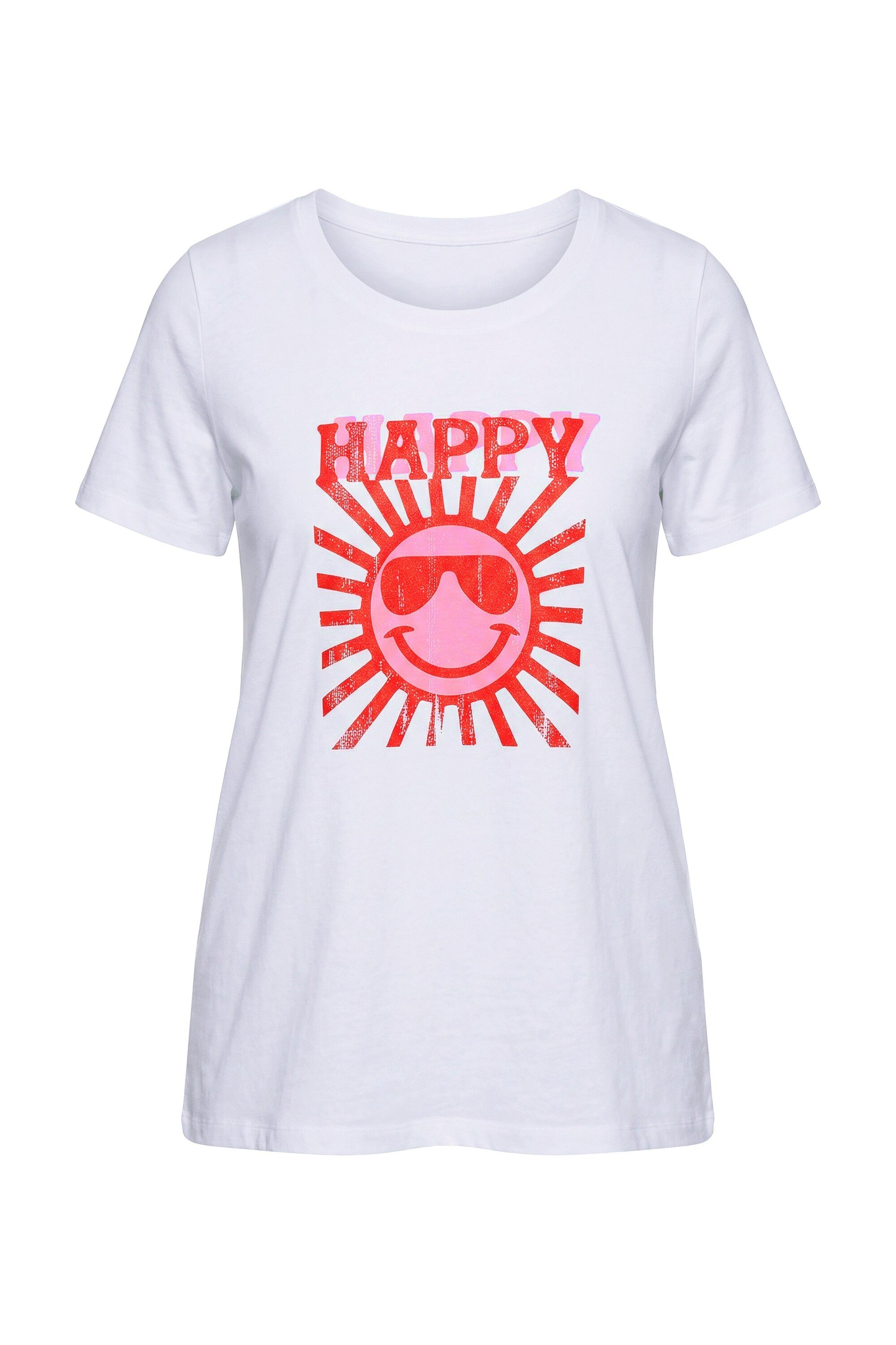 T-Shirt T-Shirt bequeme Passform Happy Sun