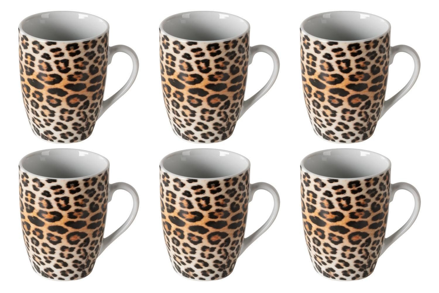 Tasse Kaffeetassen LEOPARD, 250 ml, Braun, Schwarz