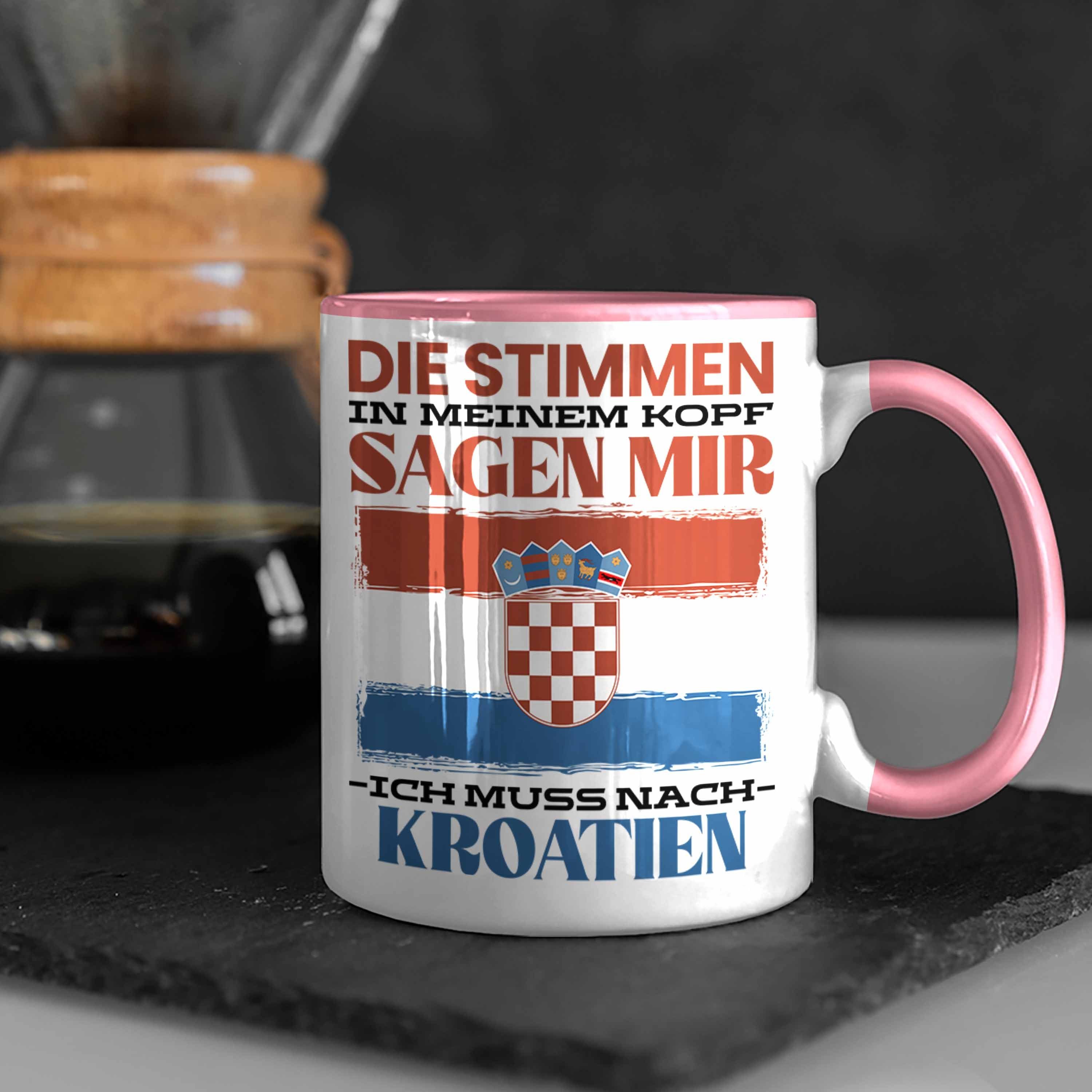 Geschenk Tasse Rosa Spruch Tasse Trendation Geschenkidee Heimat Kroatien Kroatie Urlaub